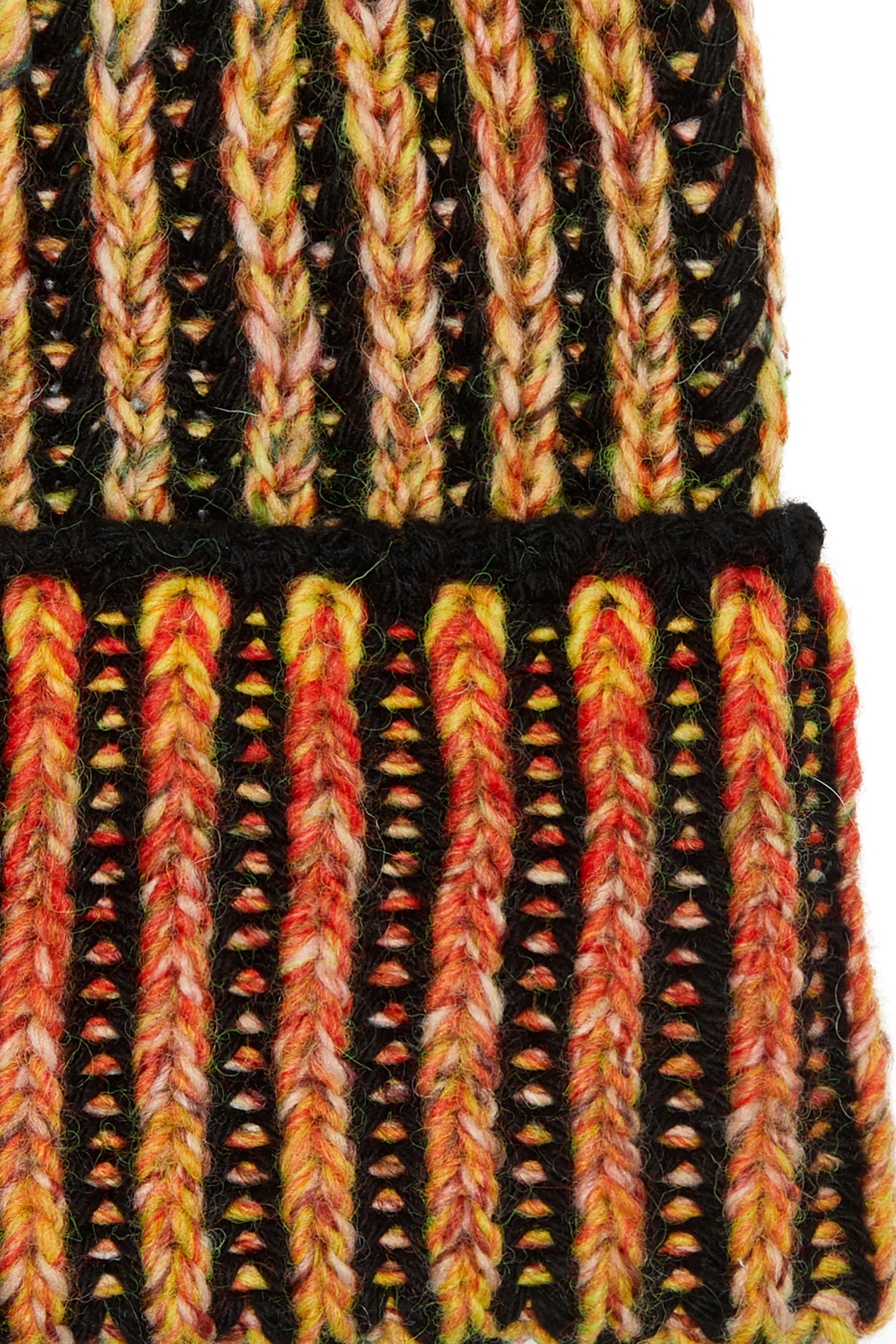 Women s Ribbed beanie with degrade neon stripes Multicolor Diesel