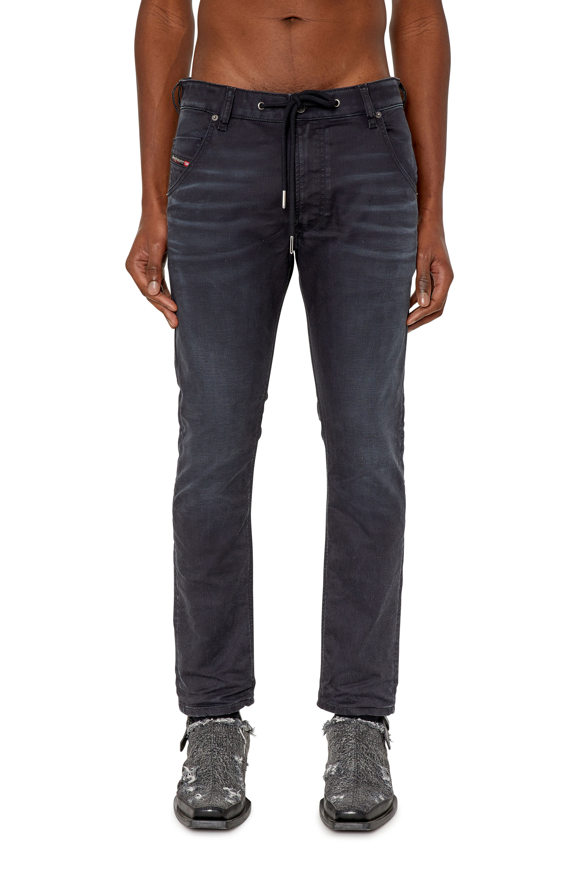 Diesel - Krooley JoggJeans® 068CQ Tapered, Negro/Gris oscuro - Image 1