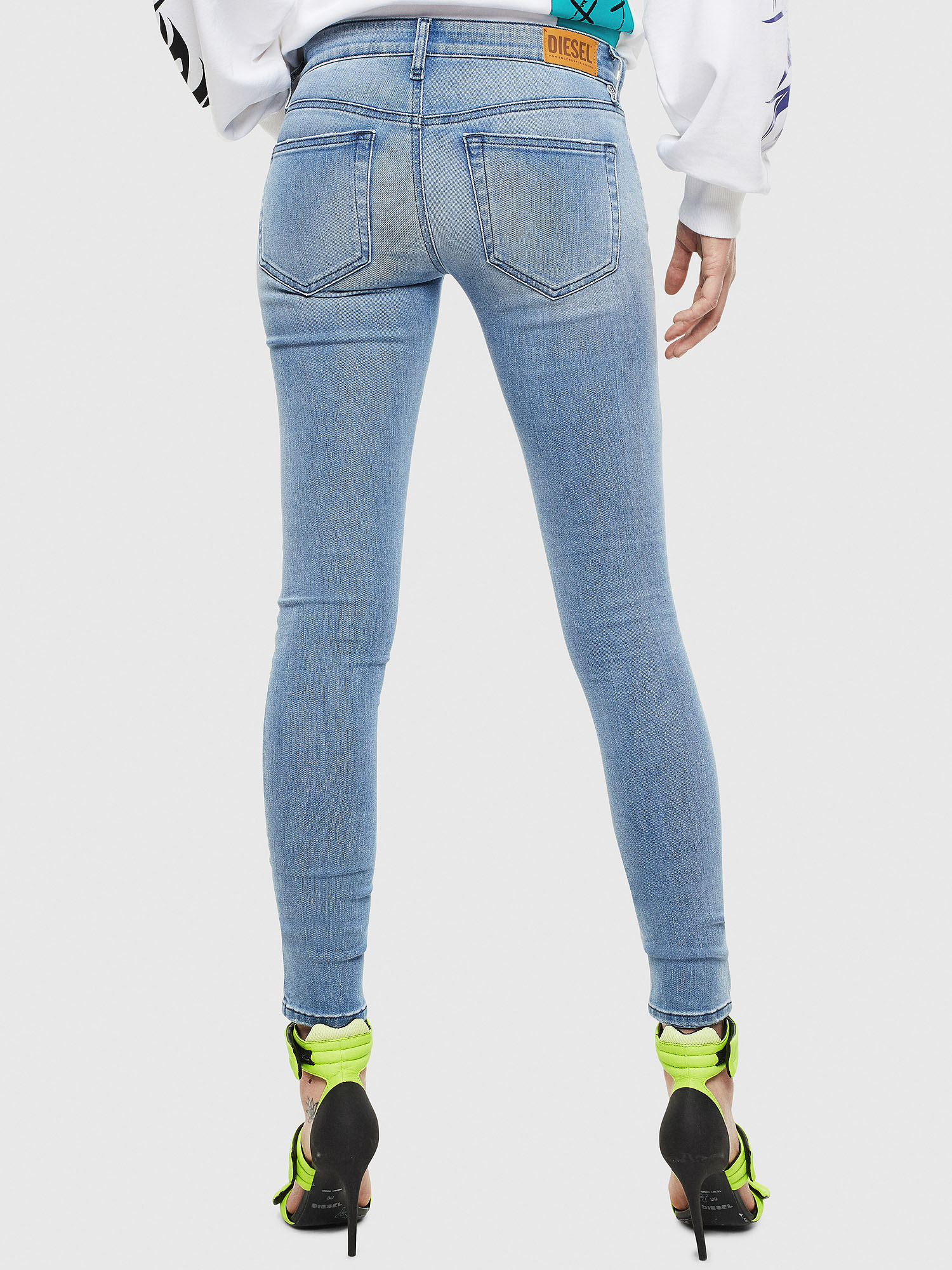 Slandy Low 0096l Woman Super Skinny Light Blue Jeans Diesel