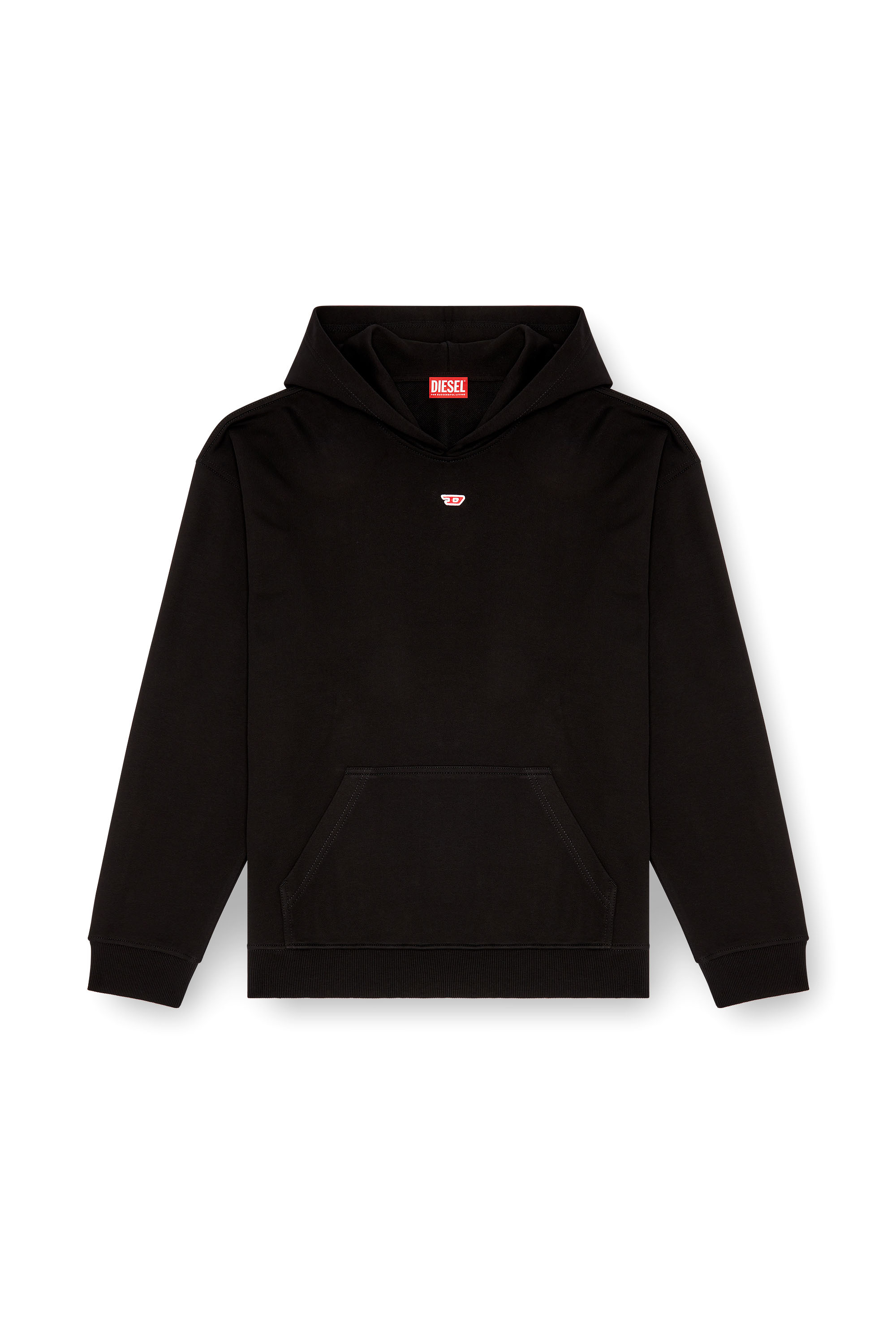 Diesel - S-BOXT-HOOD-D, Man Hoodie with D logo patch in Black - Image 4
