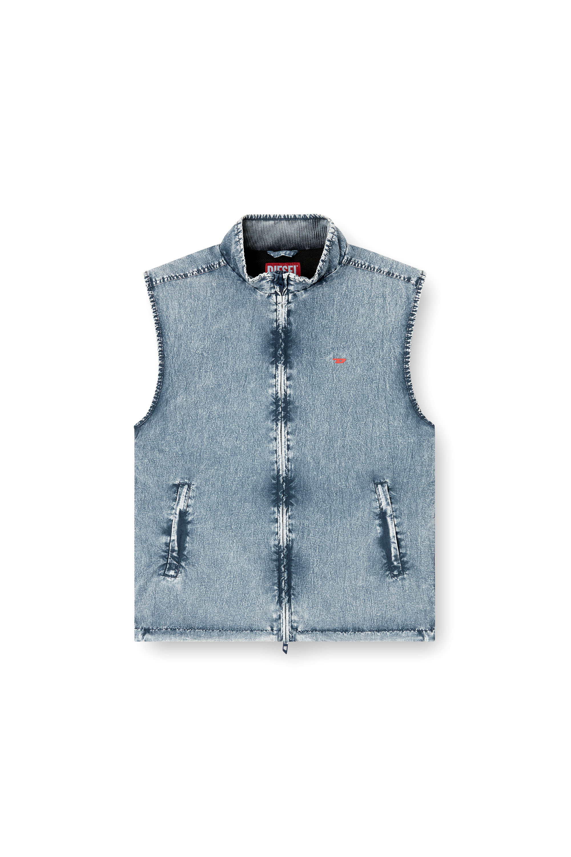 Diesel - J-ERB, Chaleco en taslan de nailon reciclado Hombre in Azul marino - 3