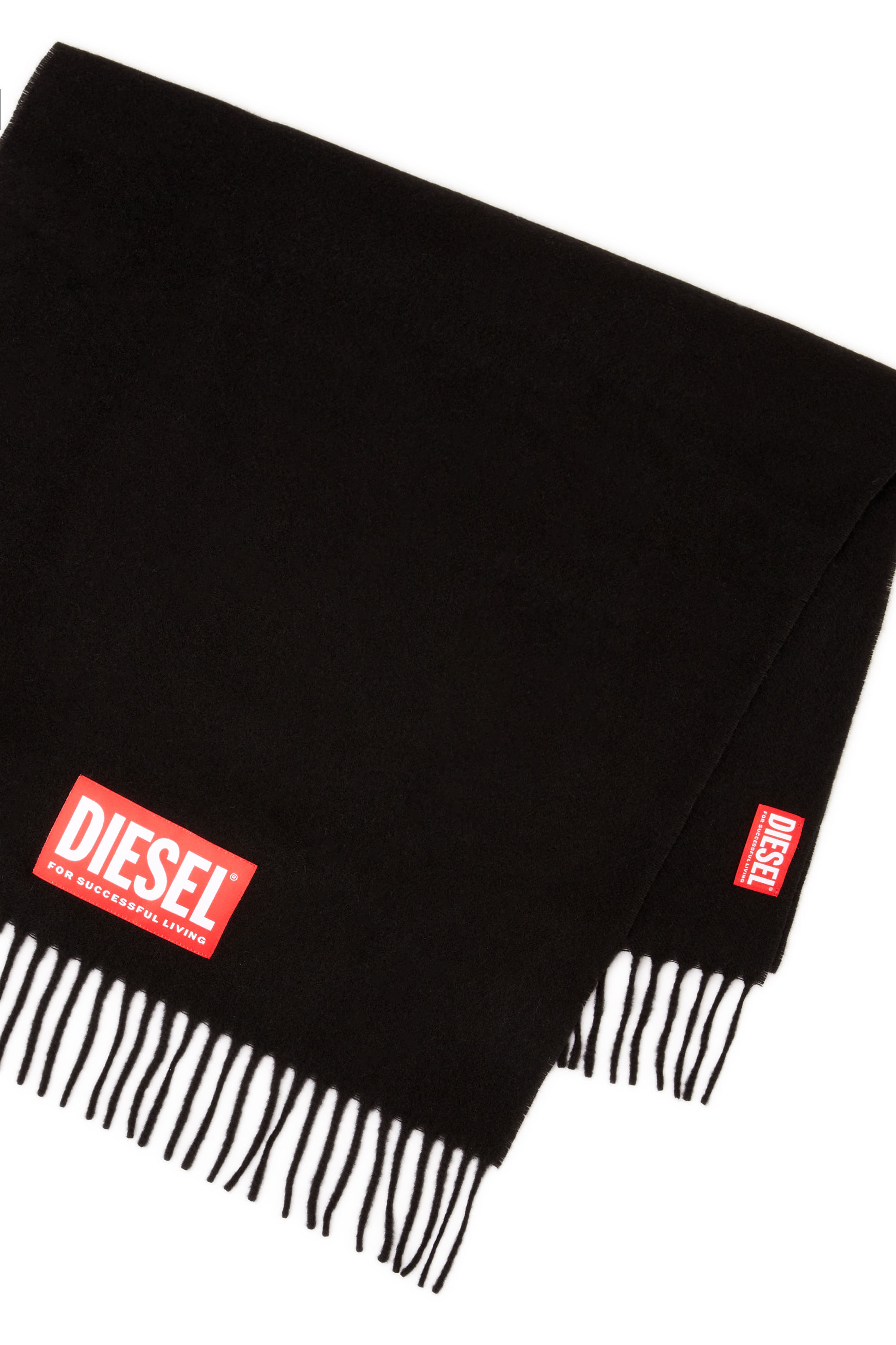 Diesel - S-IMON, Man's Wool blend scarf in Black - 3