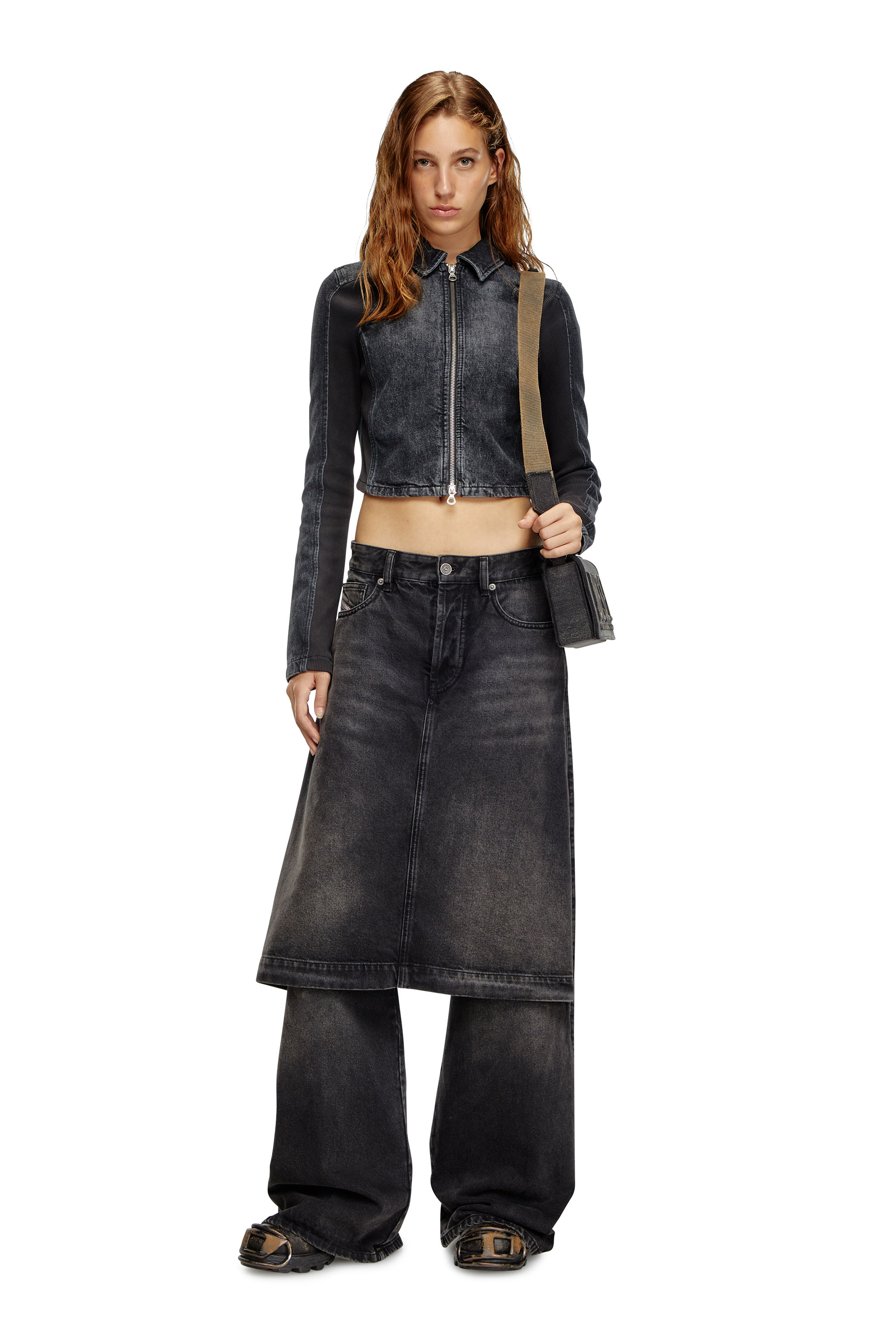 Diesel - Mujer Straight Jeans D-Syren 0CBDG, Negro/Gris oscuro - Image 1