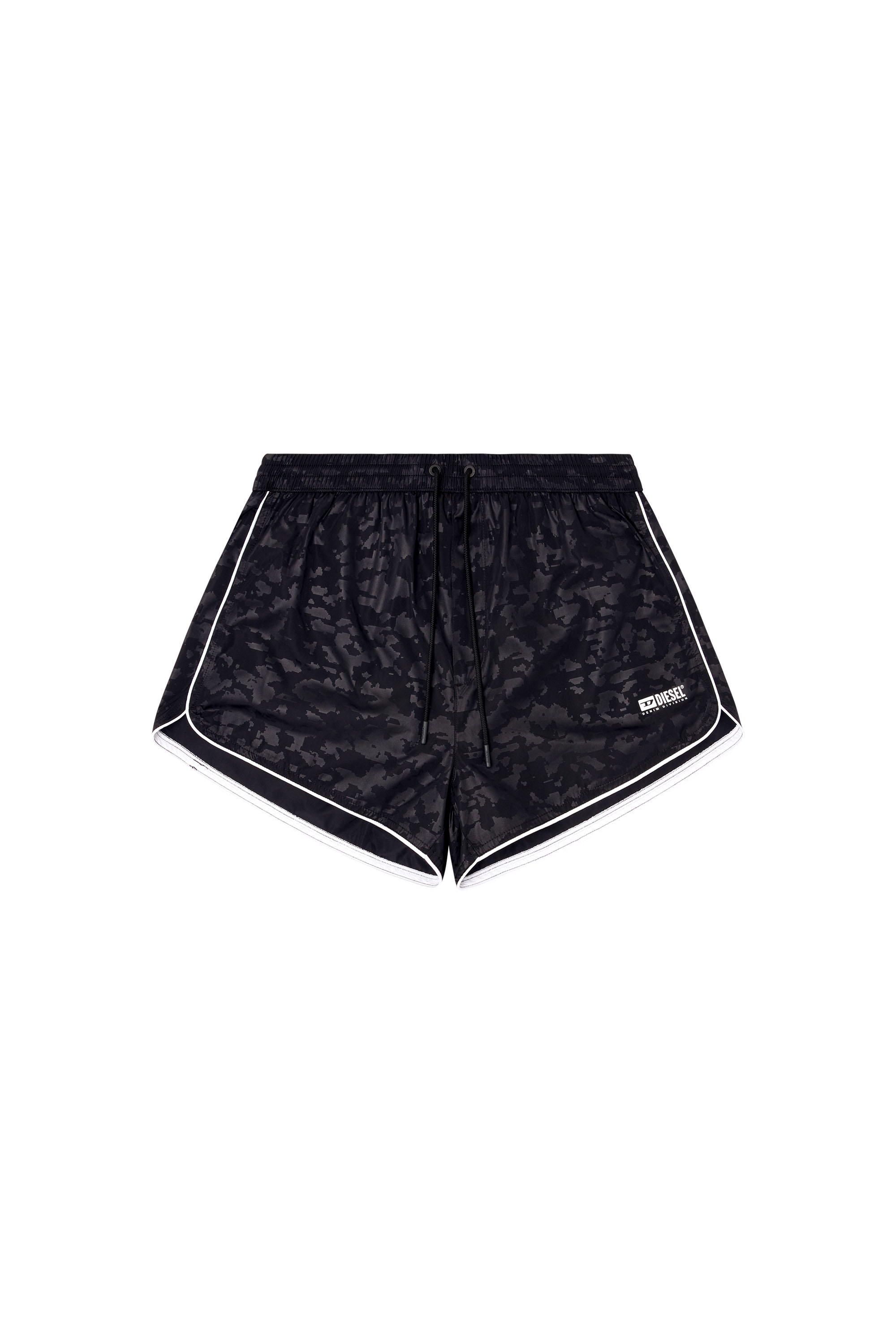 Diesel - OLIVER-30-D-BOX, Man's Swim shorts with pixelated camo motif in Black - 4