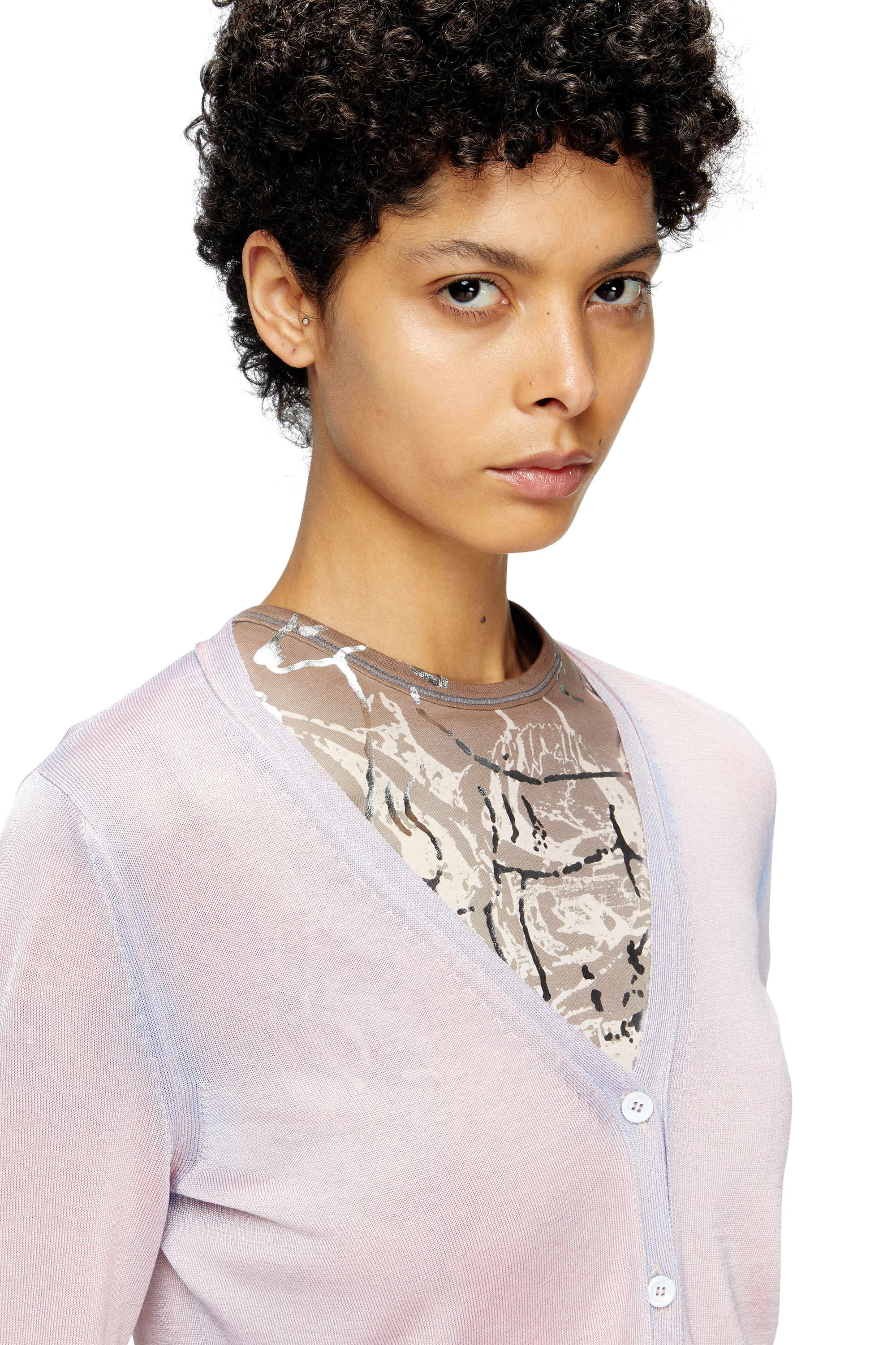 Diesel - M-VITTA, Woman's Dégradé cardigan in Pink - 4