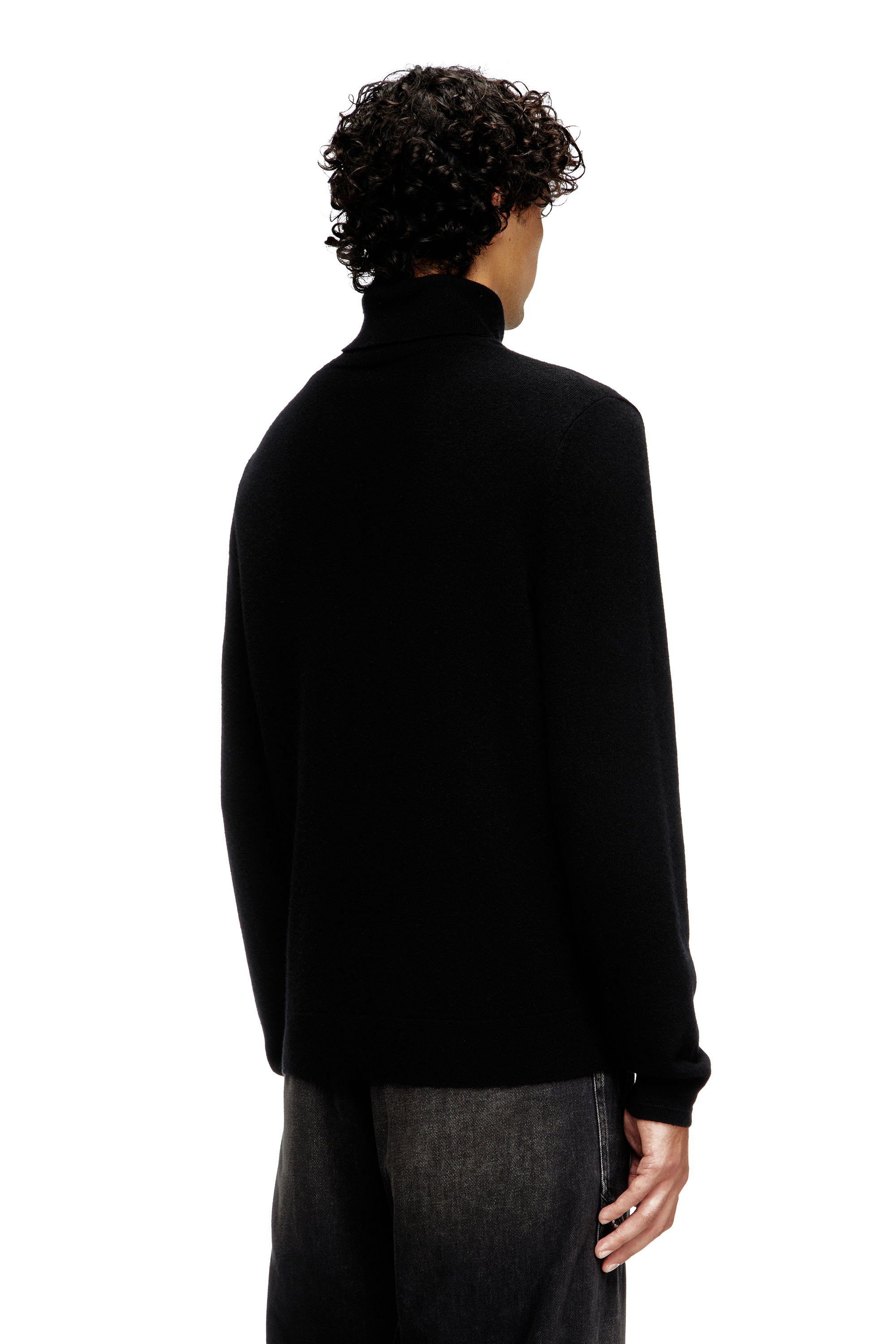 Diesel - K-VIERI-TN, Man's Turtleneck jumper in wool and cashmere in Black - 3