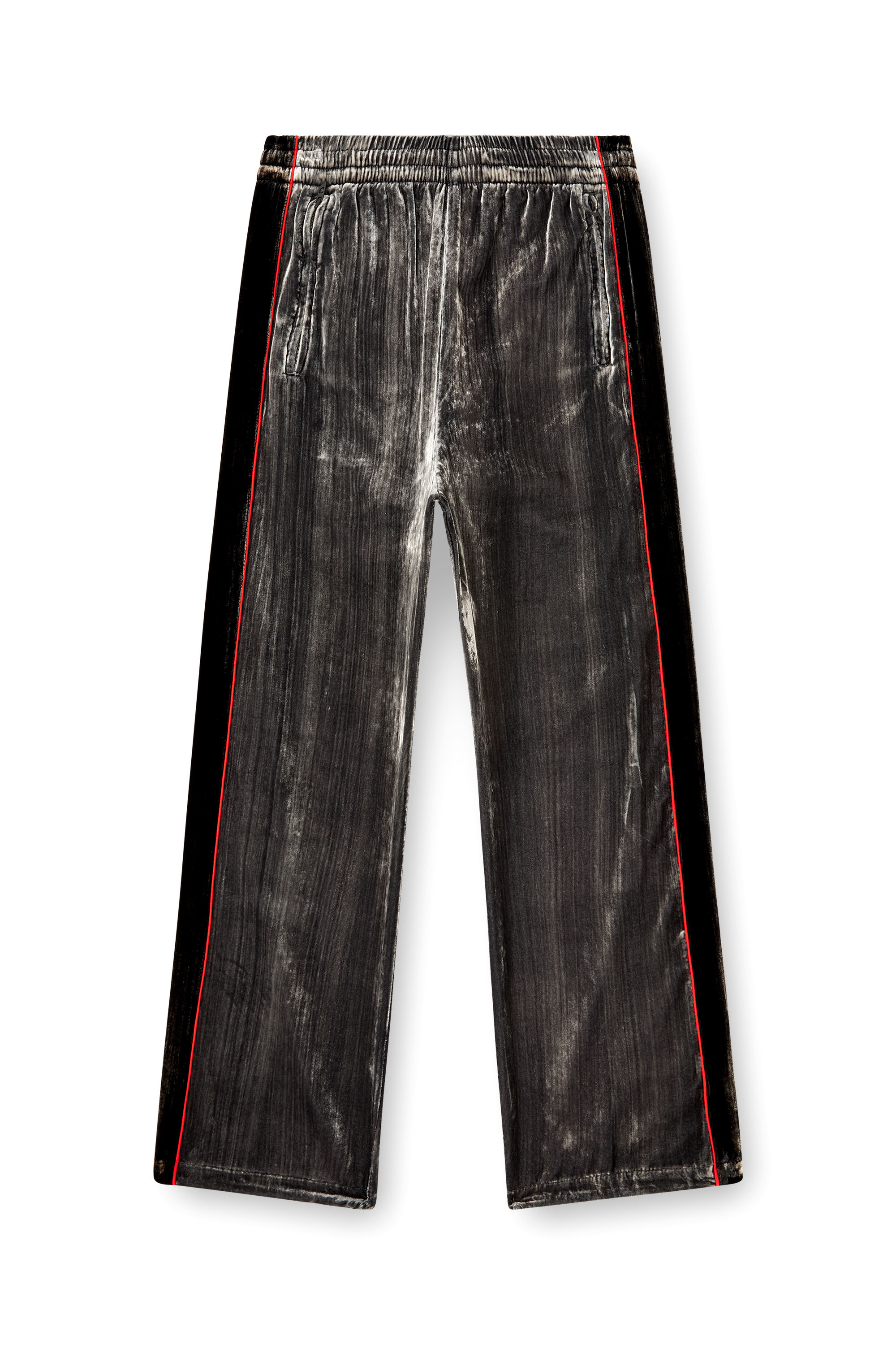 Diesel - P-HAY, Man's Track pants in treated velvet in Dark grey - 4