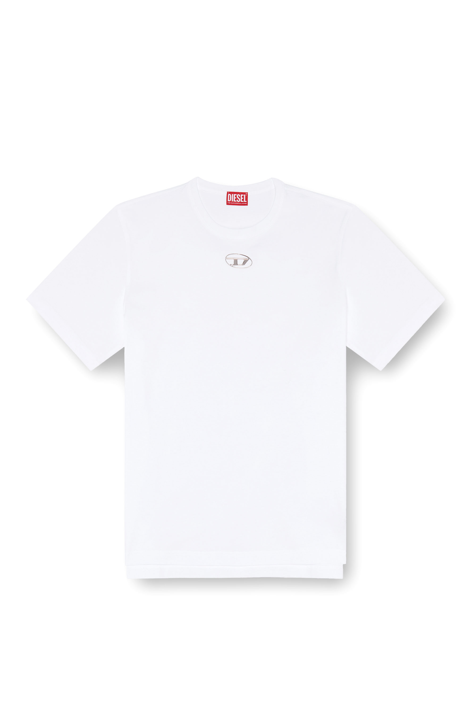 Diesel - T-JUST-OD, Man's T-shirt with injection moulded logo in White - 4