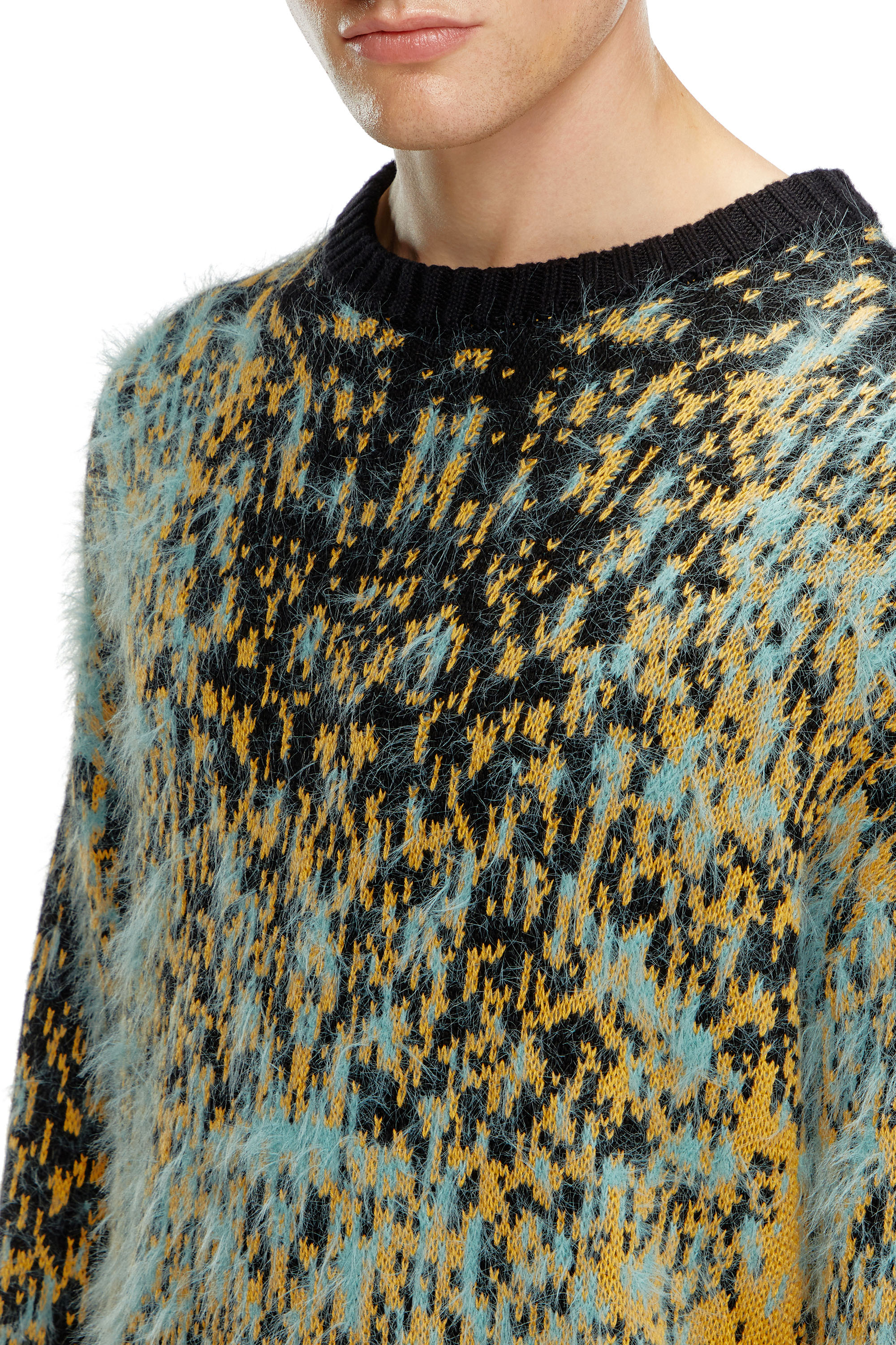 Diesel - K-RAIN, Man's Jumper with acid rain effect in Blue/Yellow - 3