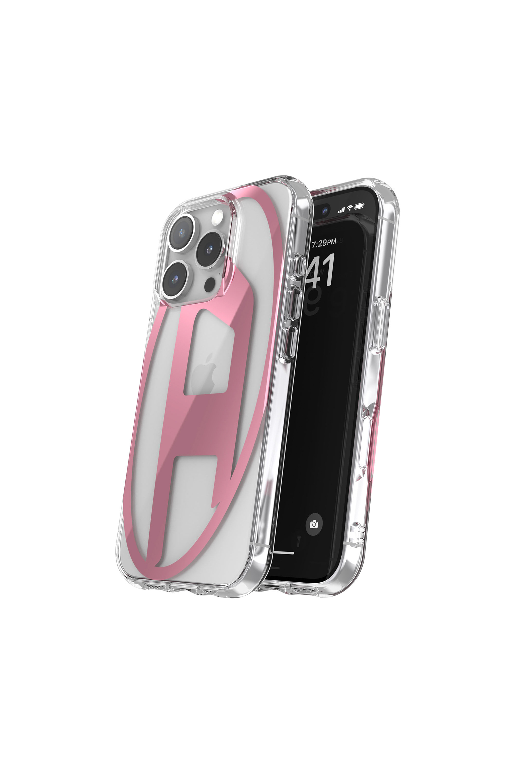 Diesel - 60144 AOP CASE, Unisex's Oval D Mirror Case for iP 16 Pro in Pink - 2