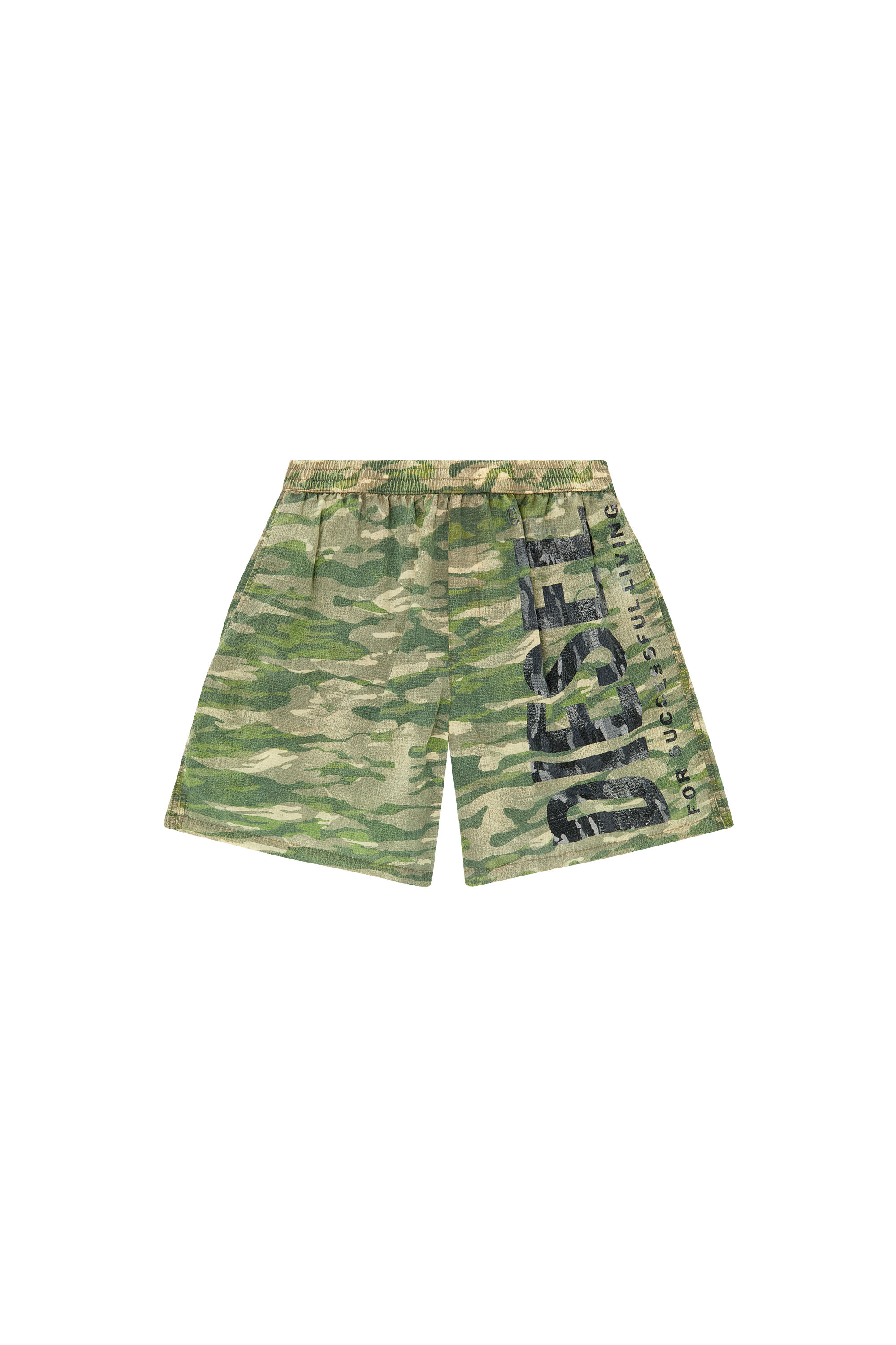 Diesel - POWEL-47.5-UTLT, Man's Board shorts in camo ripstop in Military Green - 3