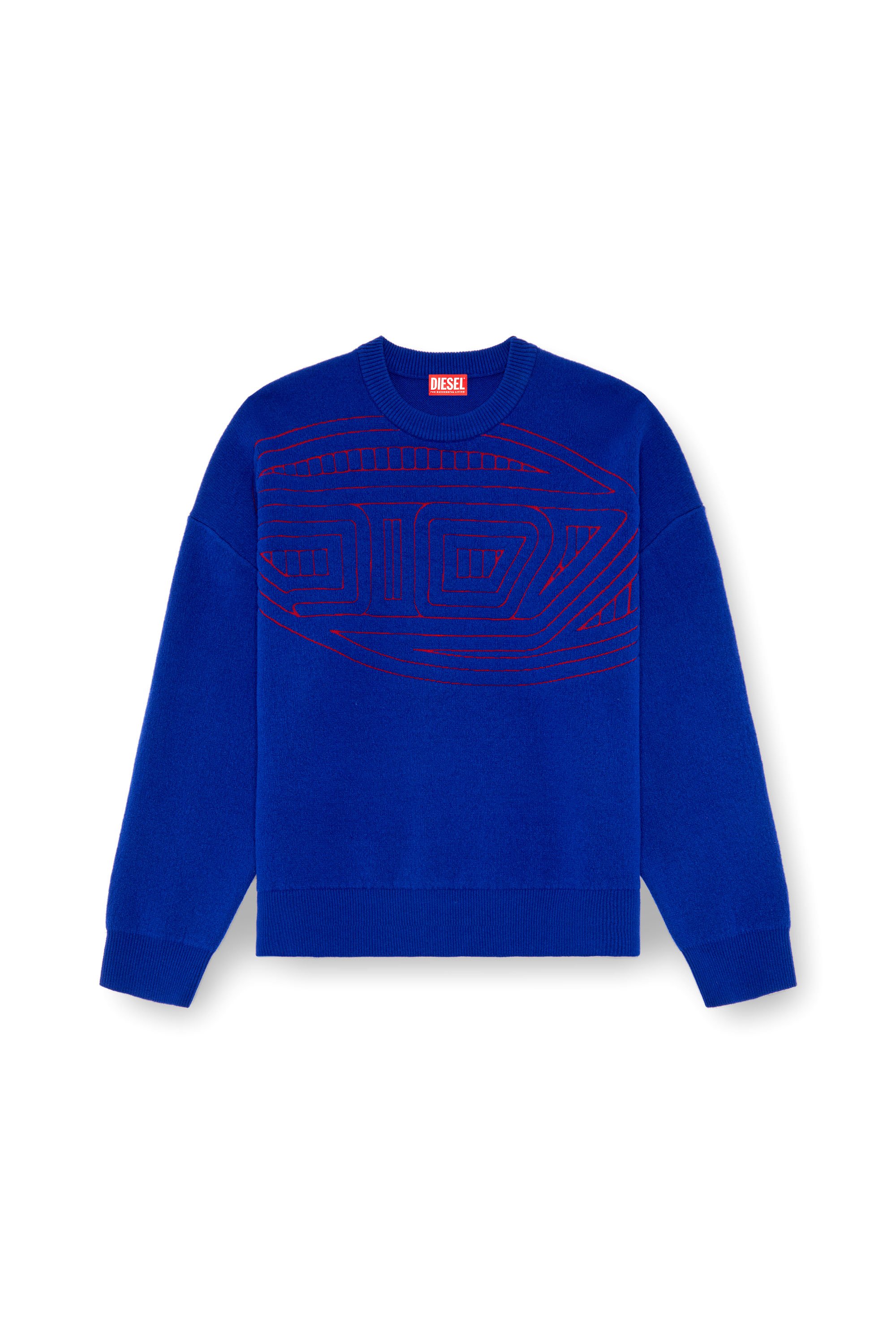 Diesel - K-RATIO, Man Wool-blend jumper with graphic logo in Blue - Image 5