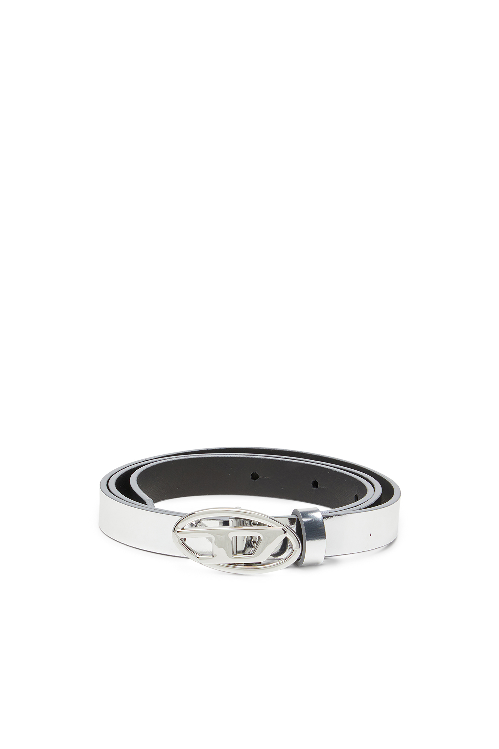 Diesel - B-1DR 15, Cinturón de 1,5 cm con acabado metálico espejado Mujer in Plateado - 1