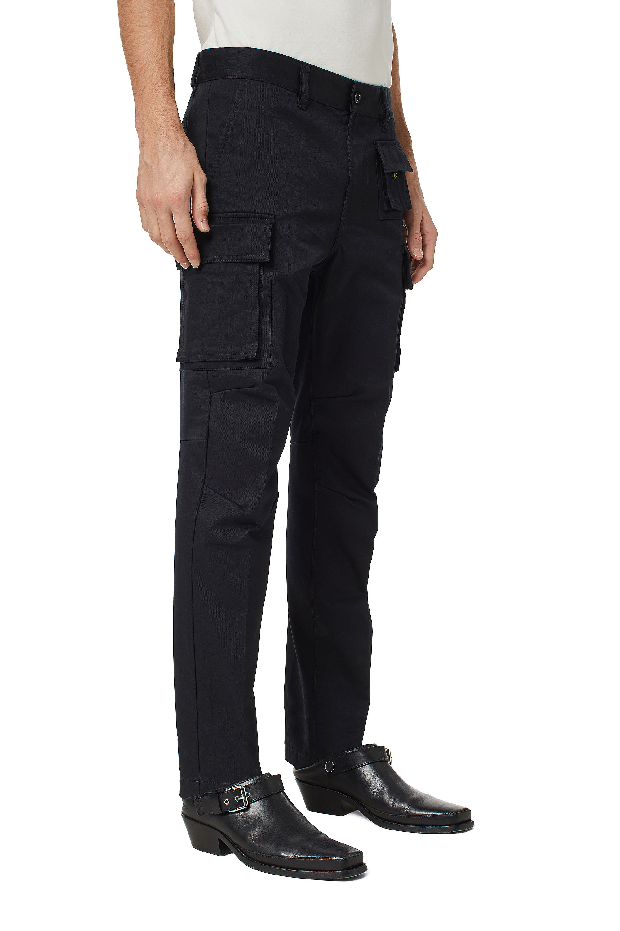 パンツ DIESEL - design tuck wide slacks MIX TUCK DESIGN WIDE SLACKS【BLACK】 | SHIKITARI