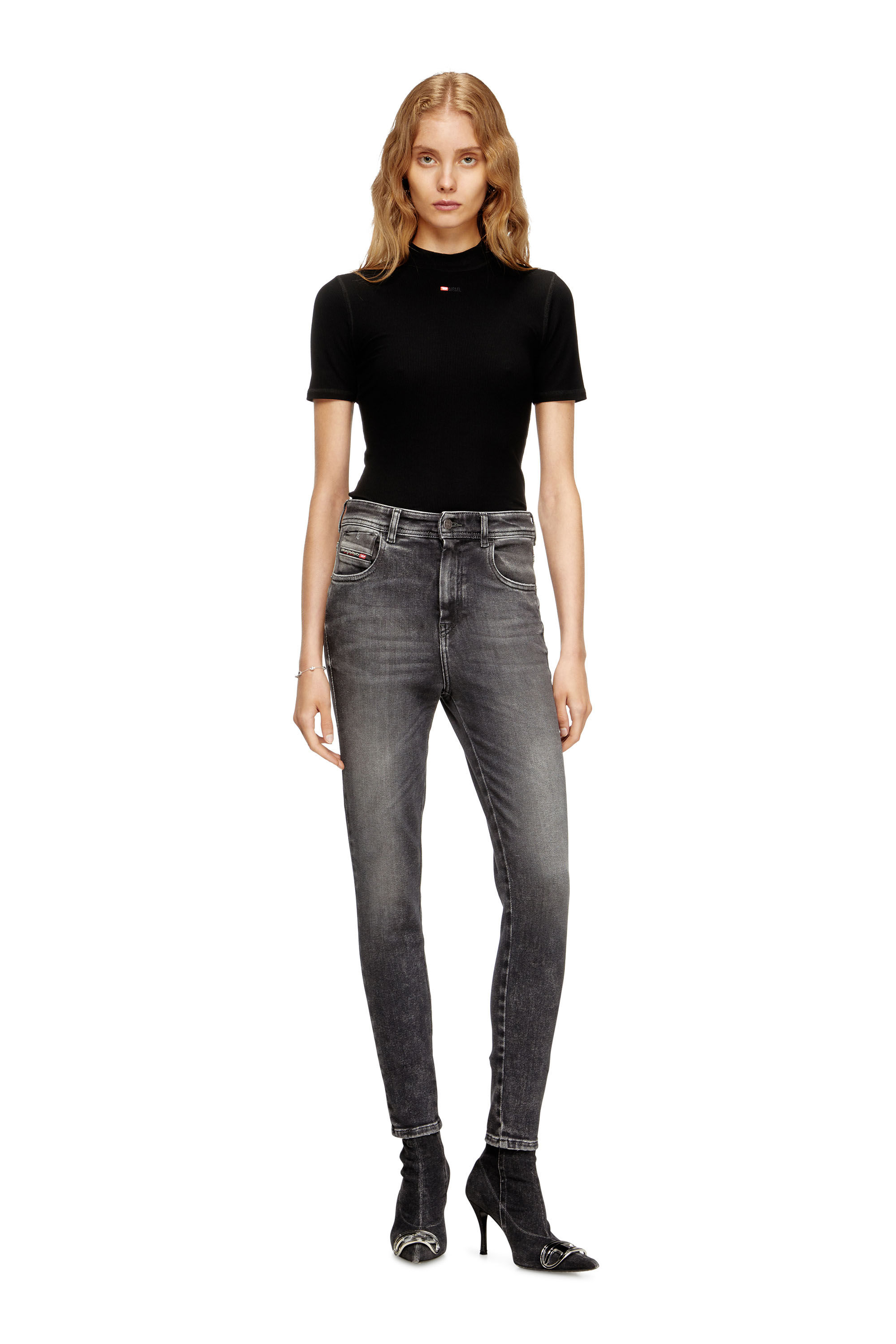 Diesel - Skinny Jeans 1984 Slandy-High 09L93 Mujer, Negro/Gris oscuro - 2