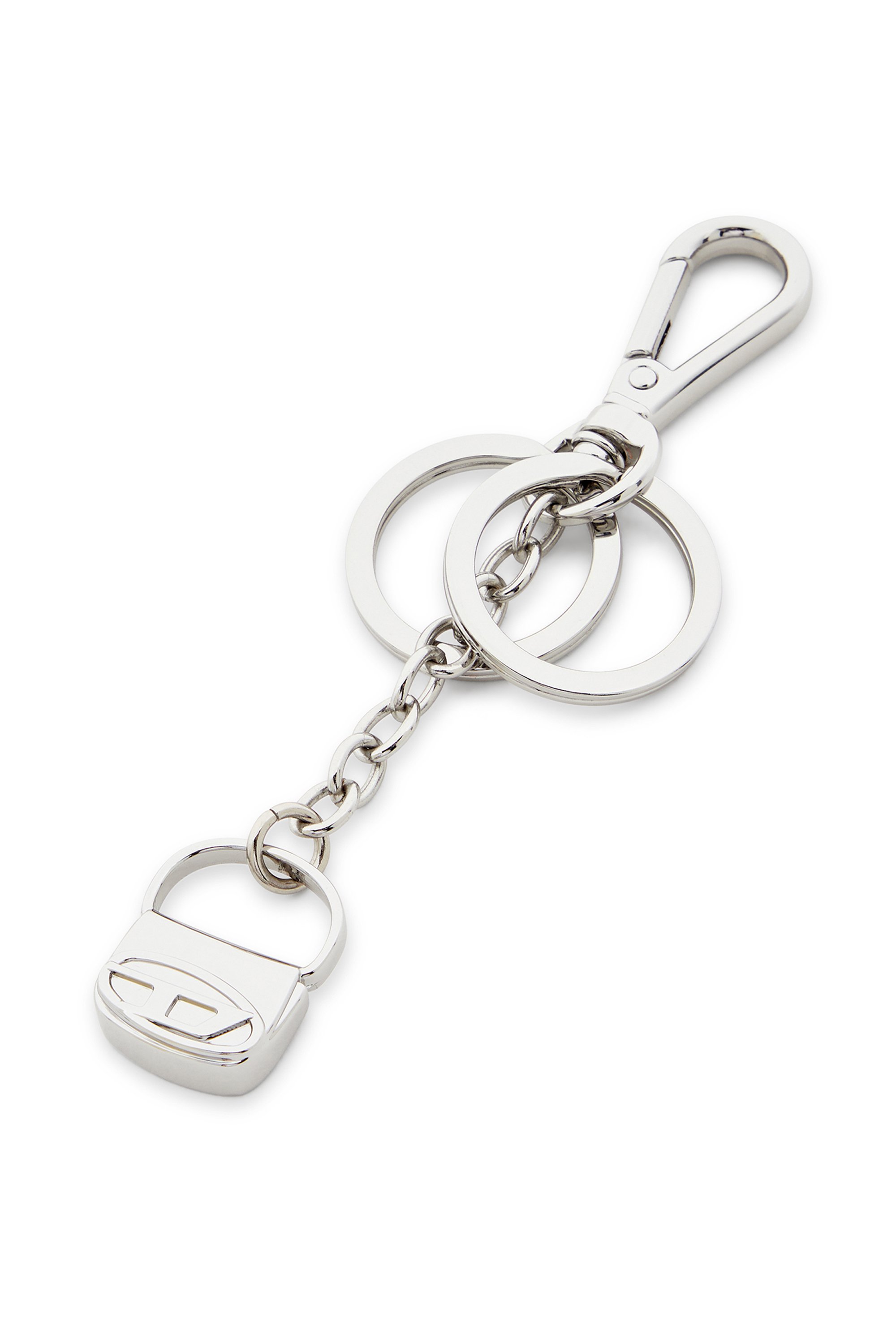 Diesel - 1DR-KEYRING CHARM, Woman's Metal keyring with 1DR bag charm in Silver - 3