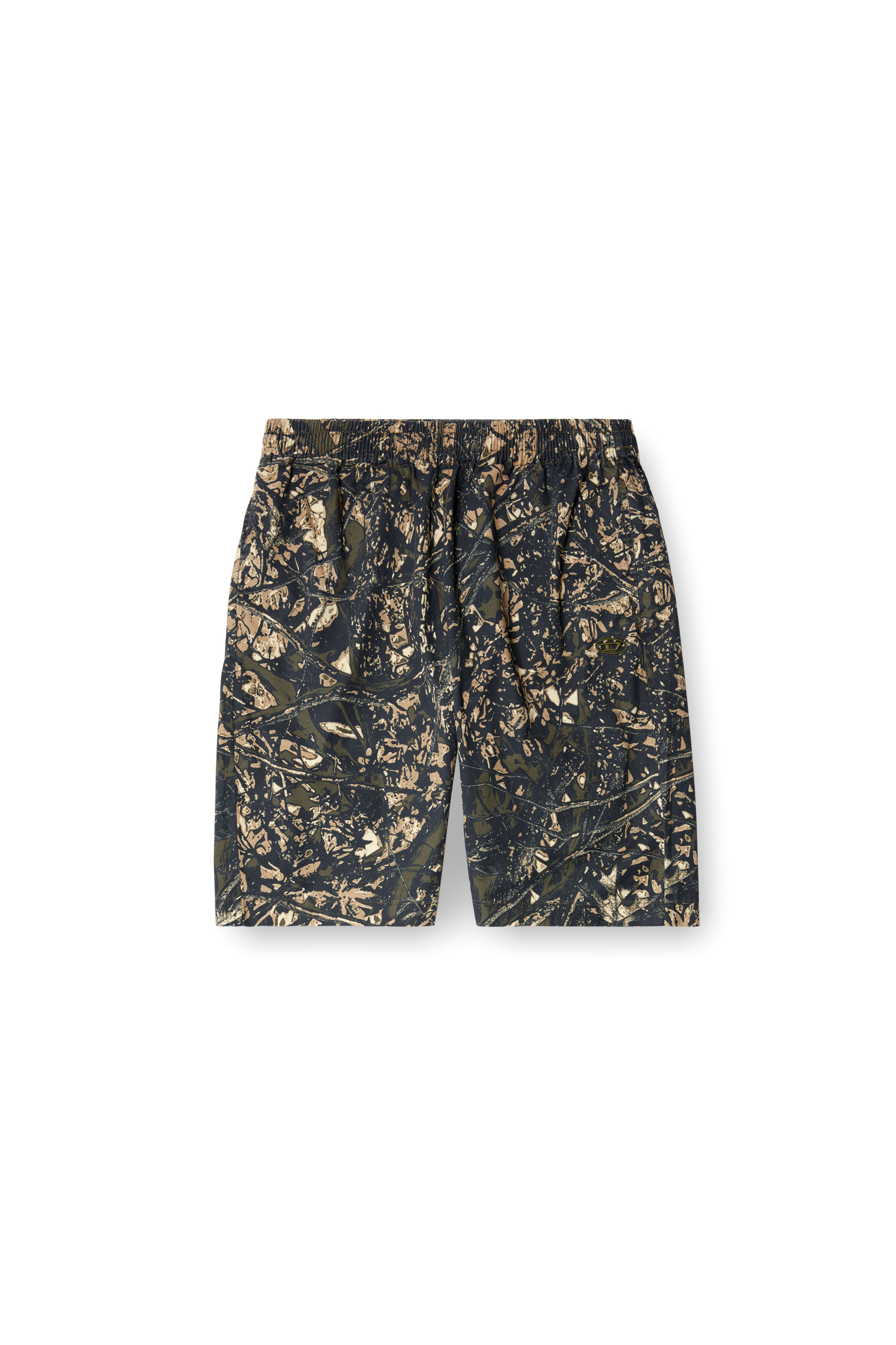 Diesel - P-OPWIK-C, Man's Knee-length shorts with camo print in Brown/Green - 4