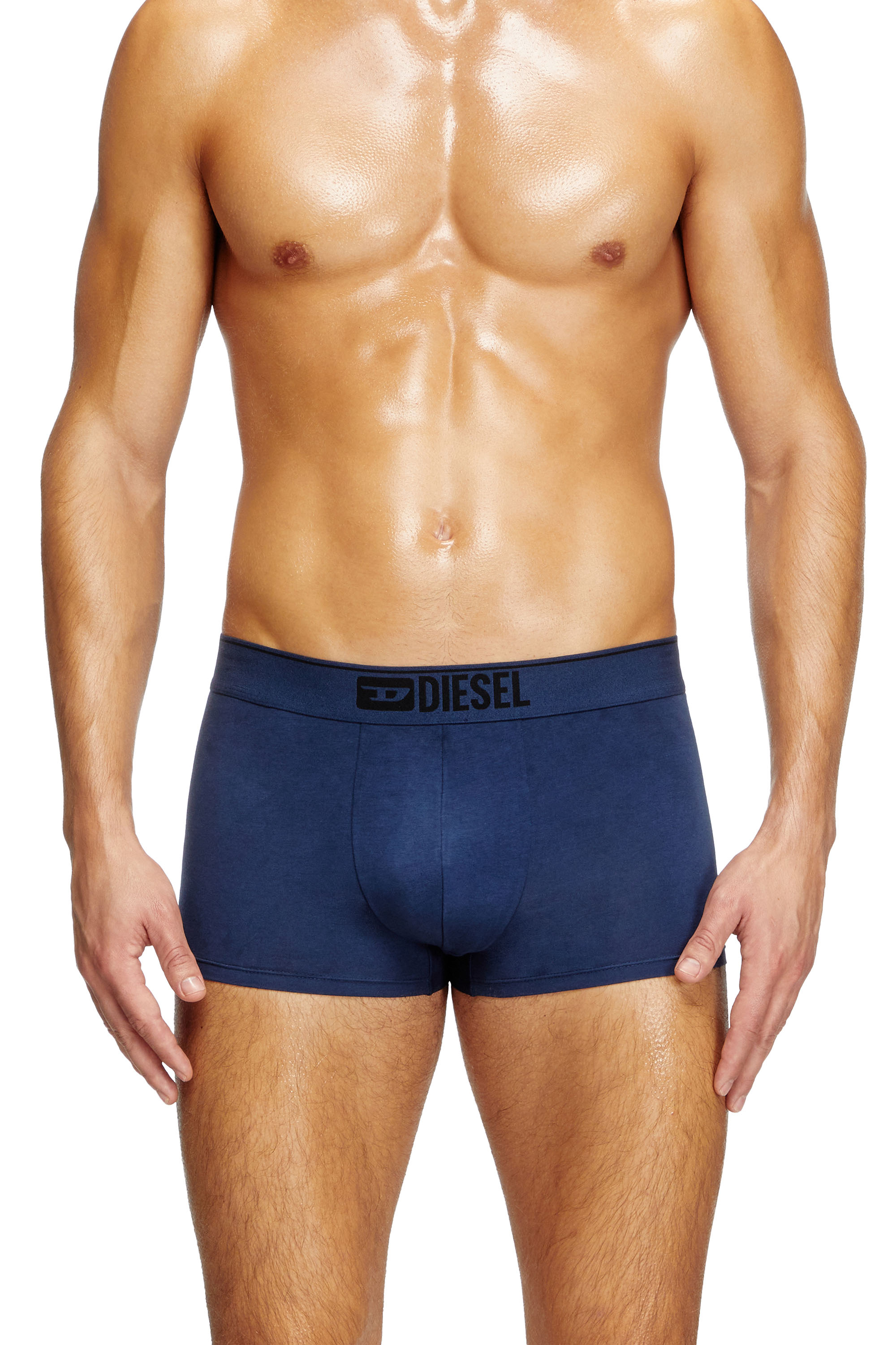 Diesel - UMBX-DAMIENTHREEPACK, Man's Three-pack of plain boxer in Blue - 3