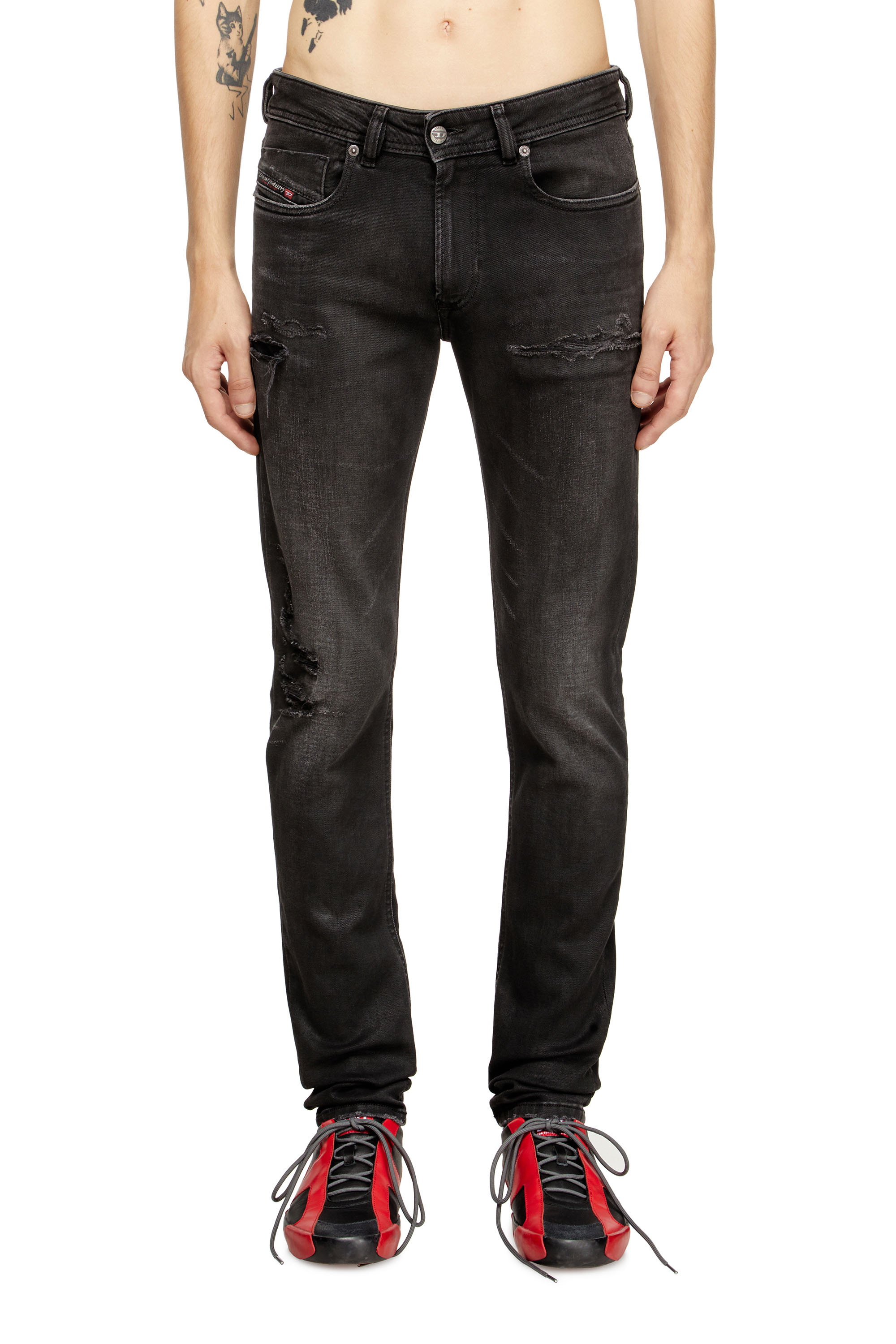 Diesel - Skinny Jeans 1979 Sleenker 068SG Hombre, Negro/Gris oscuro - 1