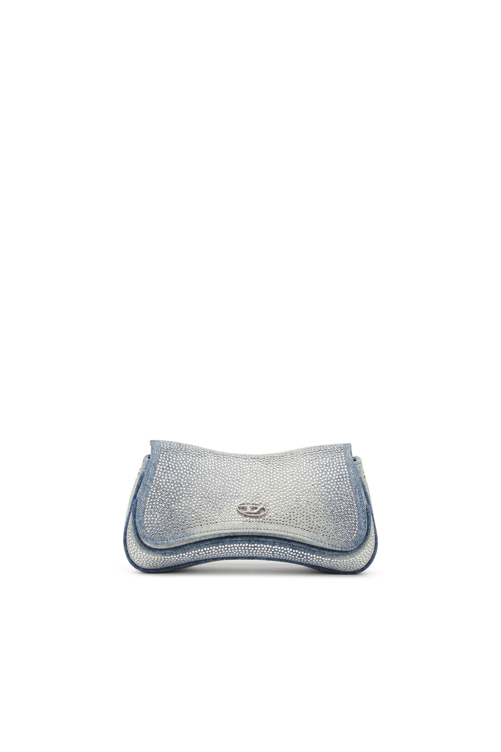 Diesel - PLAY CLUTCH, Play-Clutch de denim solarizado con cristales Mujer in Azul marino - 1