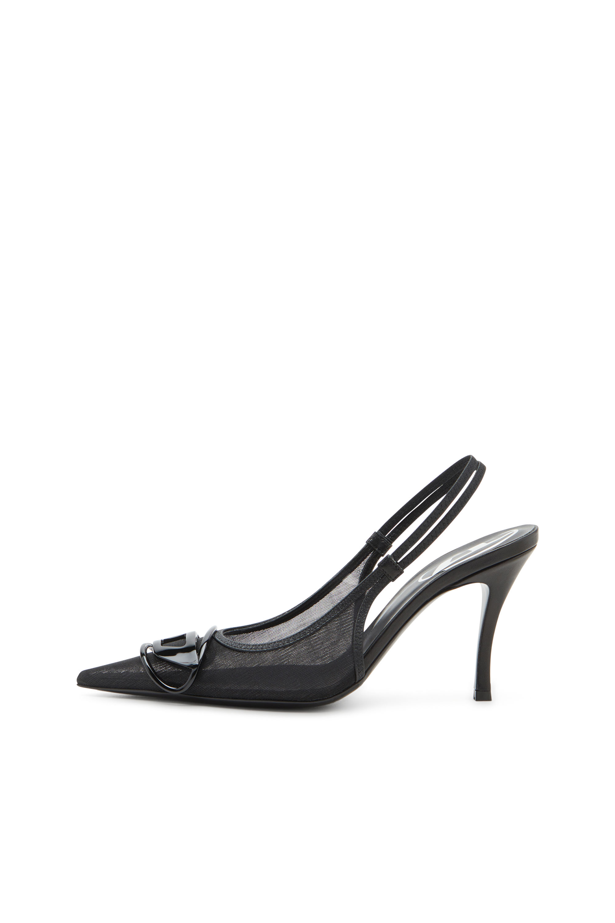 Diesel - D-VENUS SB, Woman's Slingback pumps in leather-trimmed mesh in Black - 7