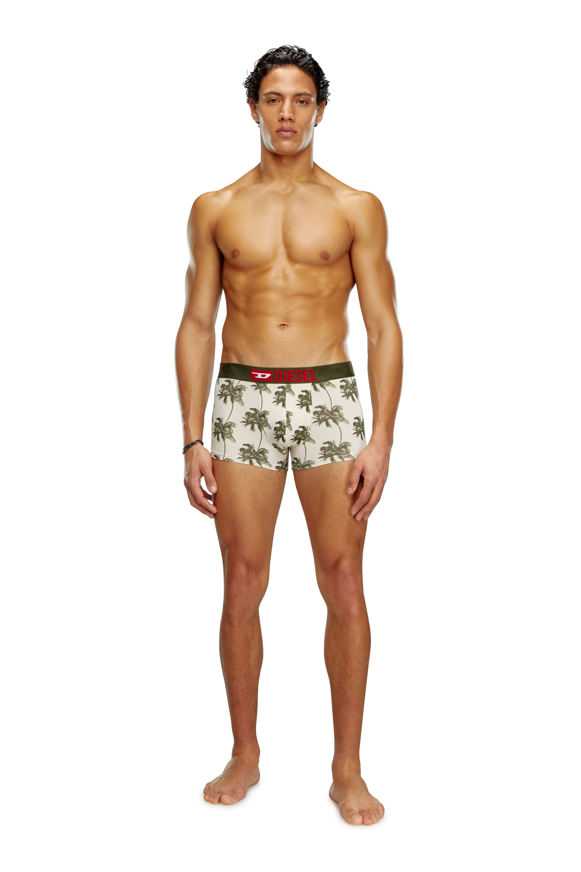 Diesel - UMBX-DAMIENTHREEPACK, Man's Three-pack palm-tree boxer briefs in Military Green - 4