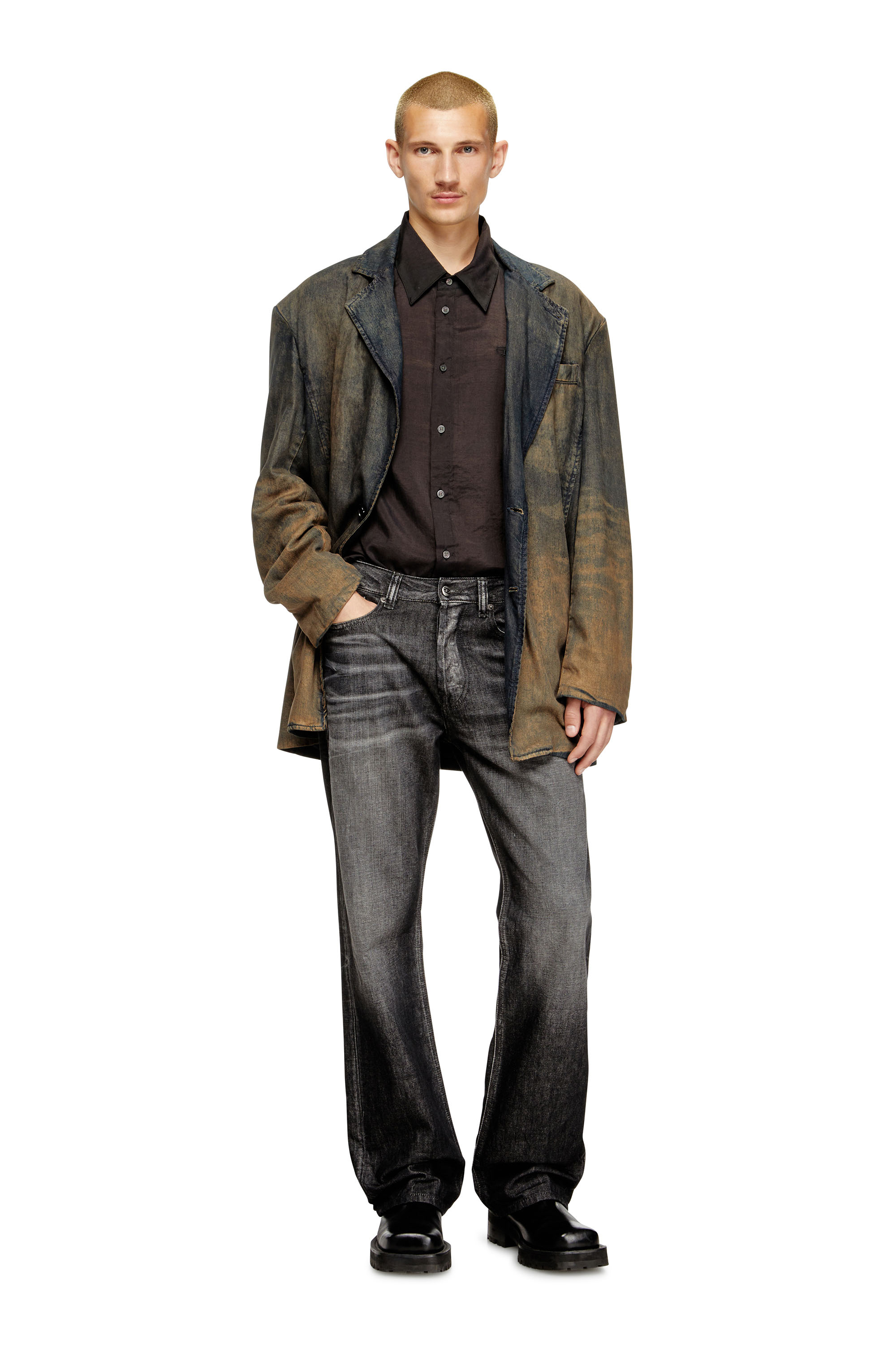 Diesel - Man's Relaxed Jeans 1980 D-Eeper 09M63, Black/Dark grey - 2