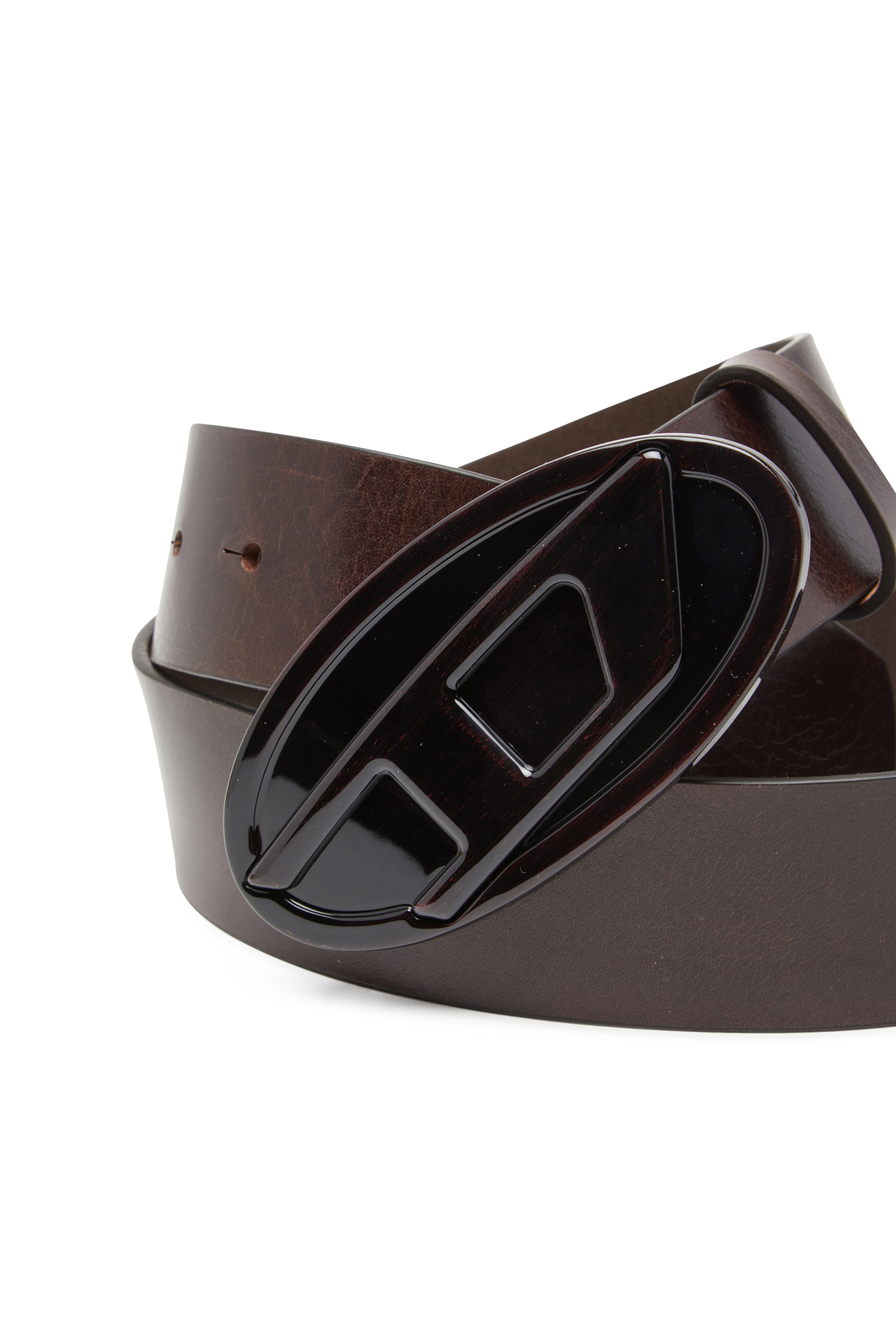 Diesel - B-1DR 2.0, Cinturón de piel de 4 cm con hebilla Oval D brillante Mujer in Marrón - 3