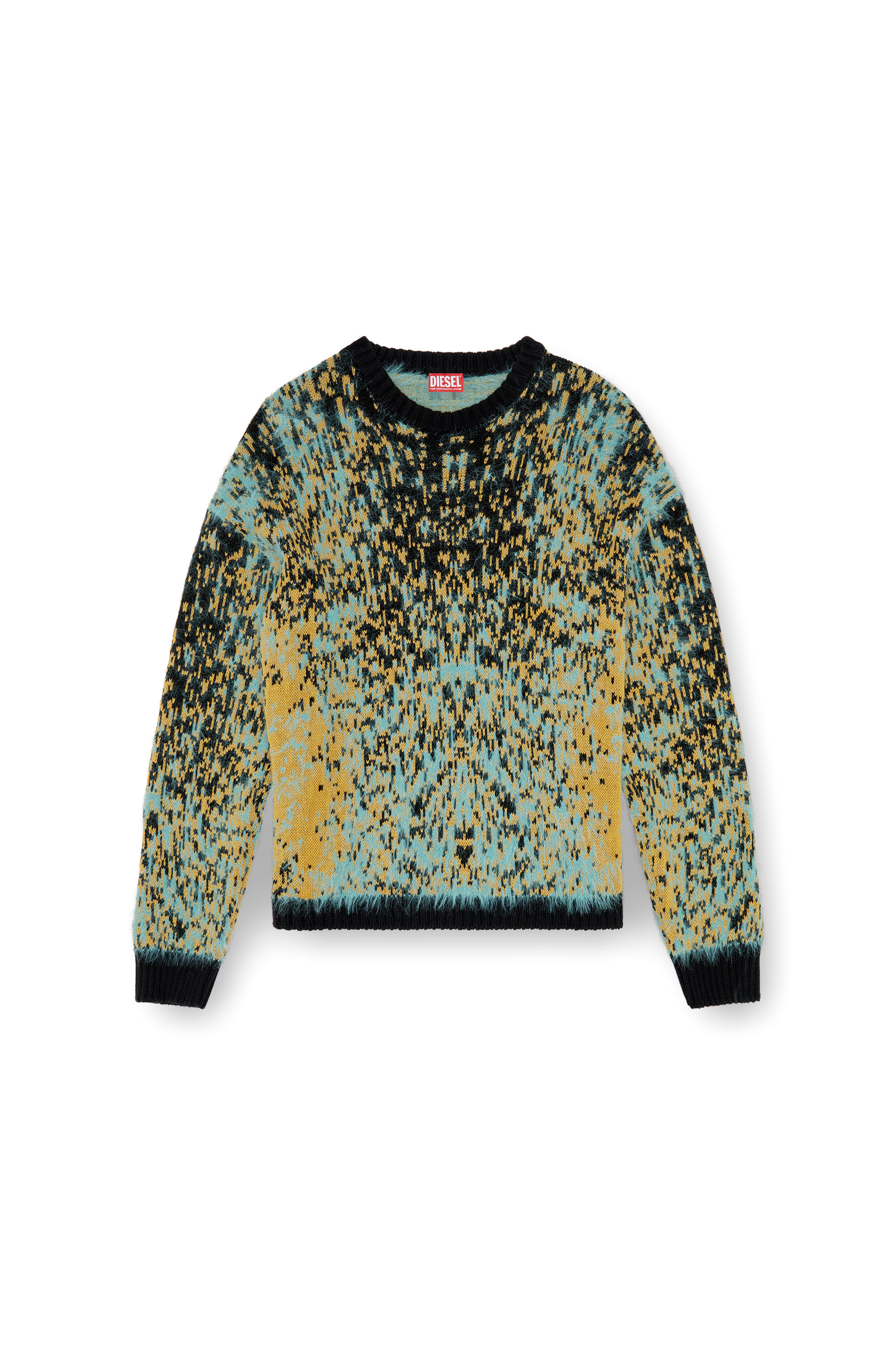 Diesel - K-RAIN, Man's Jumper with acid rain effect in Blue/Yellow - 5