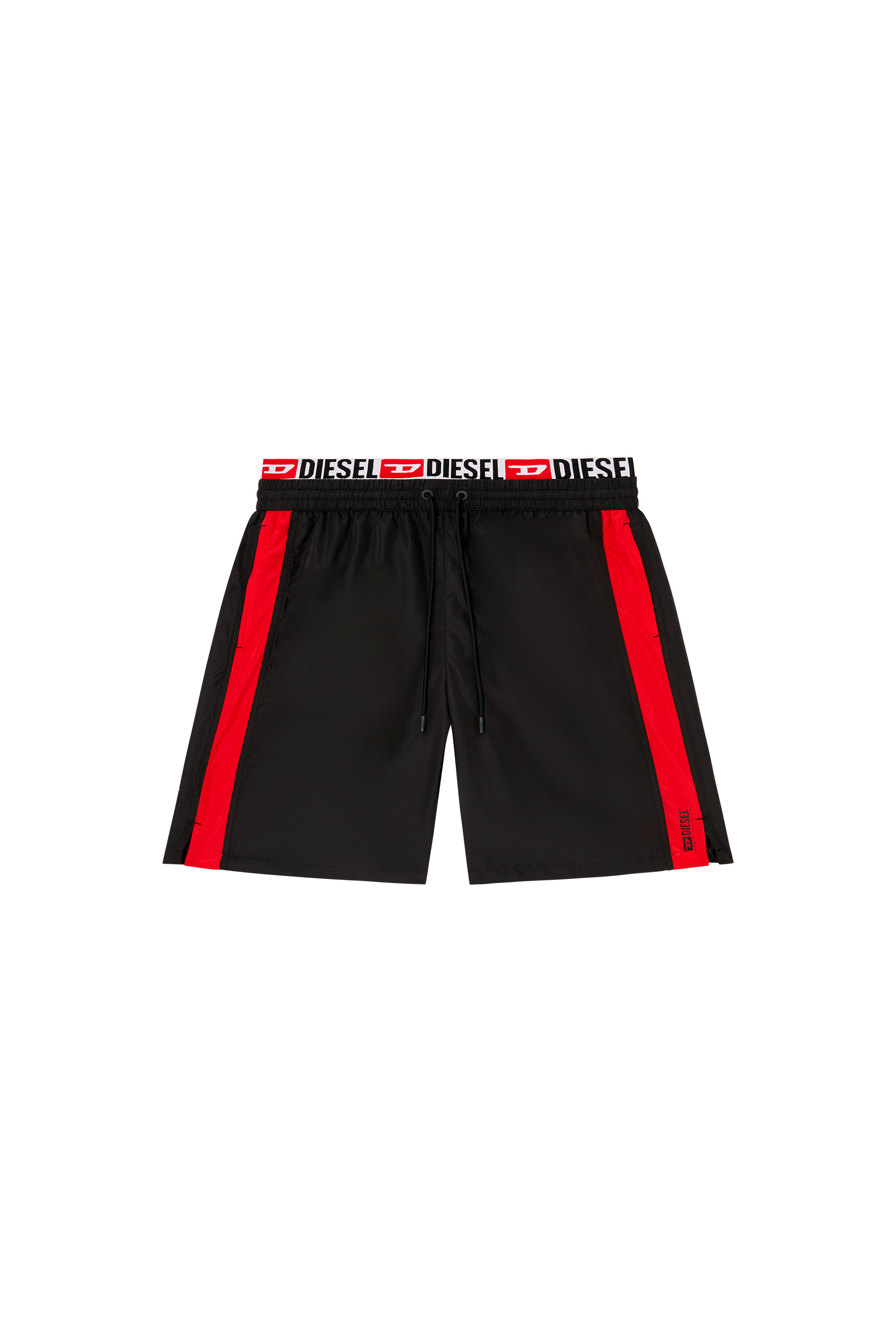 Diesel - DIEGO-53-D-CORE, Man's Board shorts with hybrid waist in Black/Red - 4