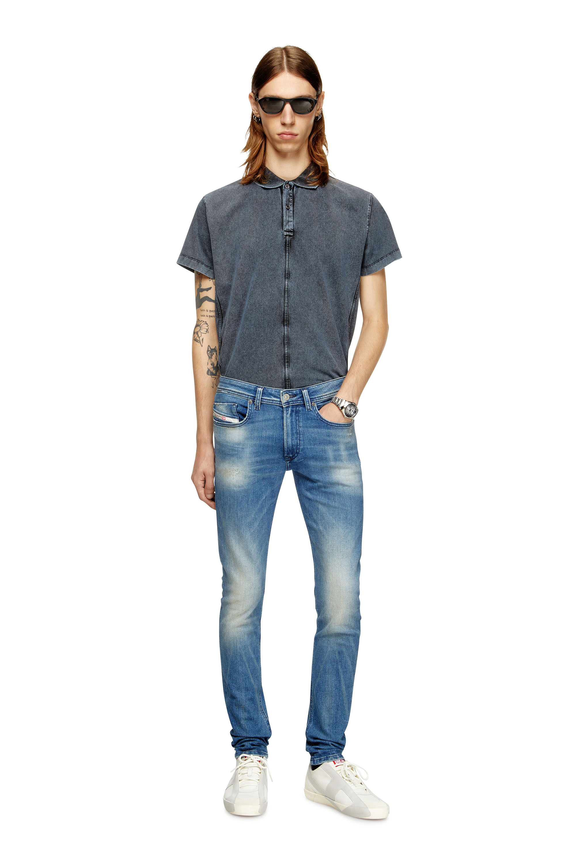 Diesel - Skinny Jeans 1979 Sleenker 0DBDR Hombre, Azul medio - 2