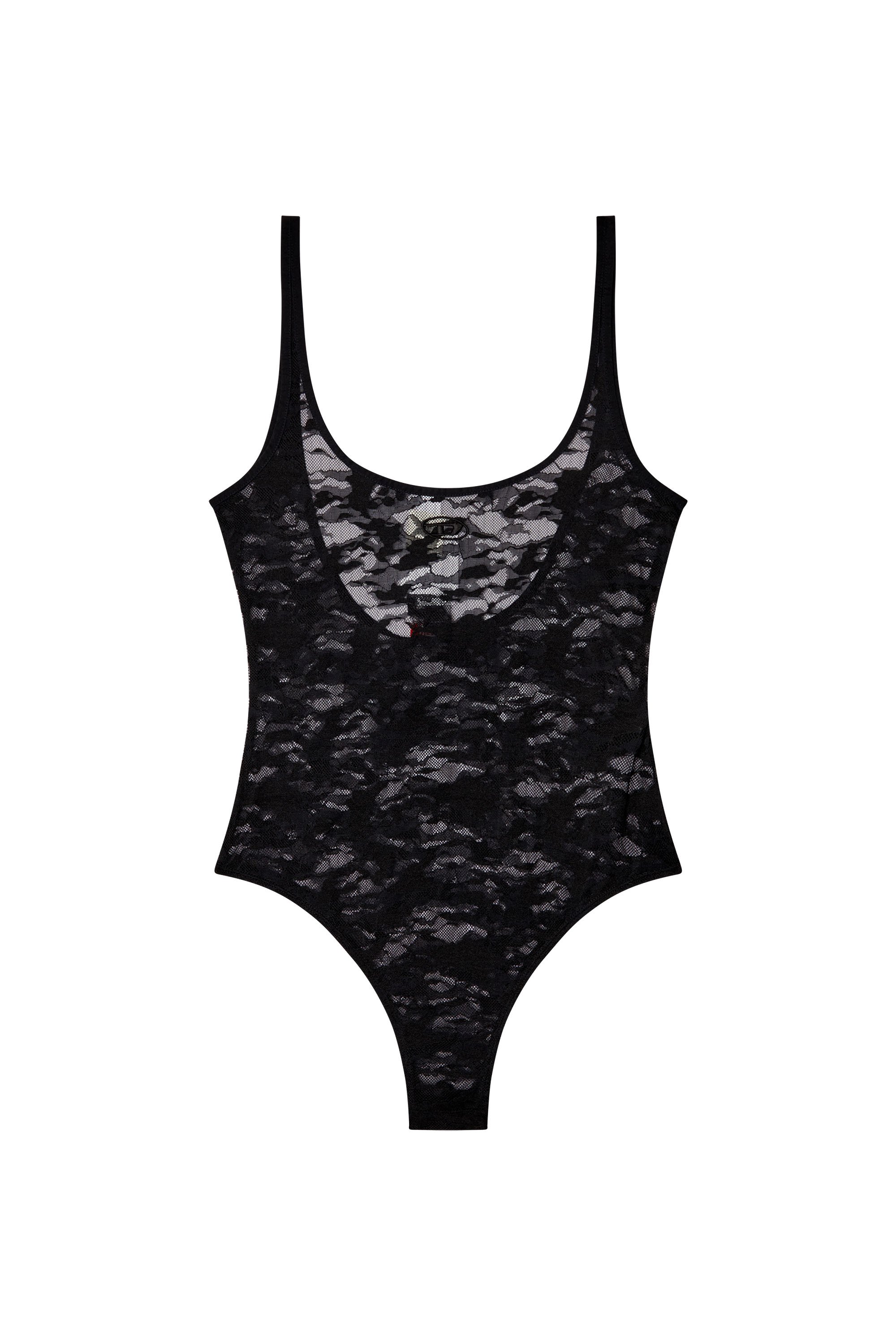 Diesel - MEGAN-UTLT, Body de encaje de camuflaje con bordado Oval D Mujer in Negro - 4