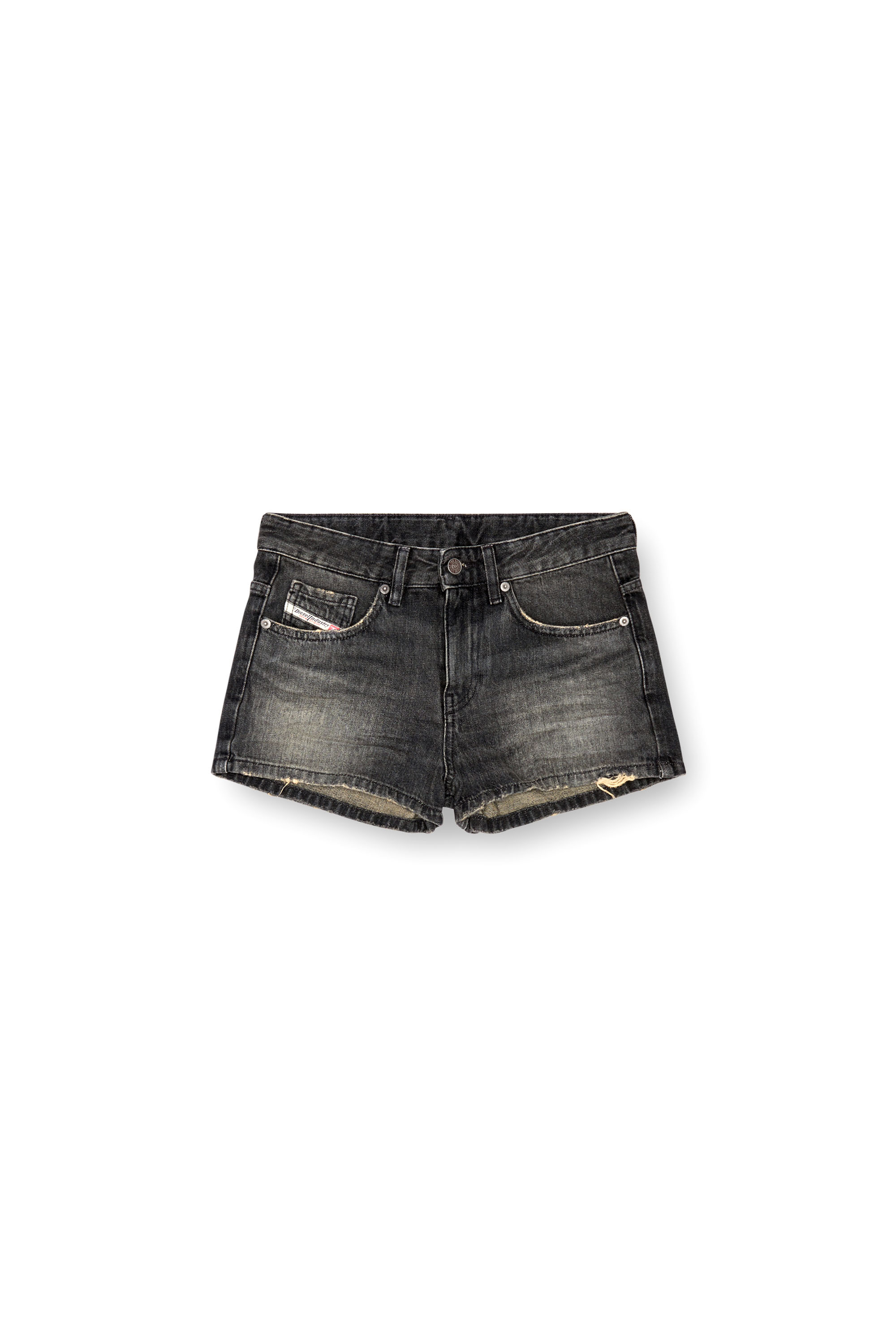 Diesel - DE-YUBA, Mujer Pantalones cortos en denim in Negro - Image 4