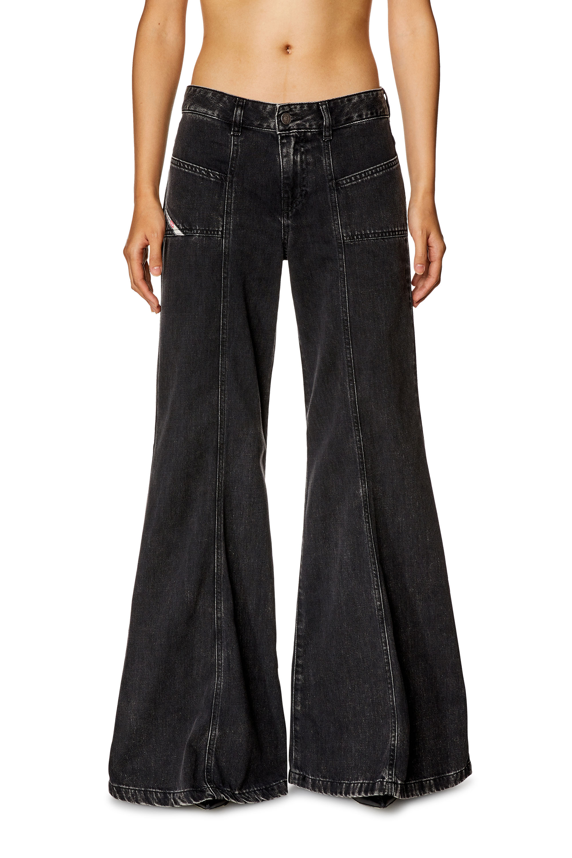 Diesel - Bootcut and Flare Jeans D-Akii 068HN, Negro/Gris oscuro - Image 1
