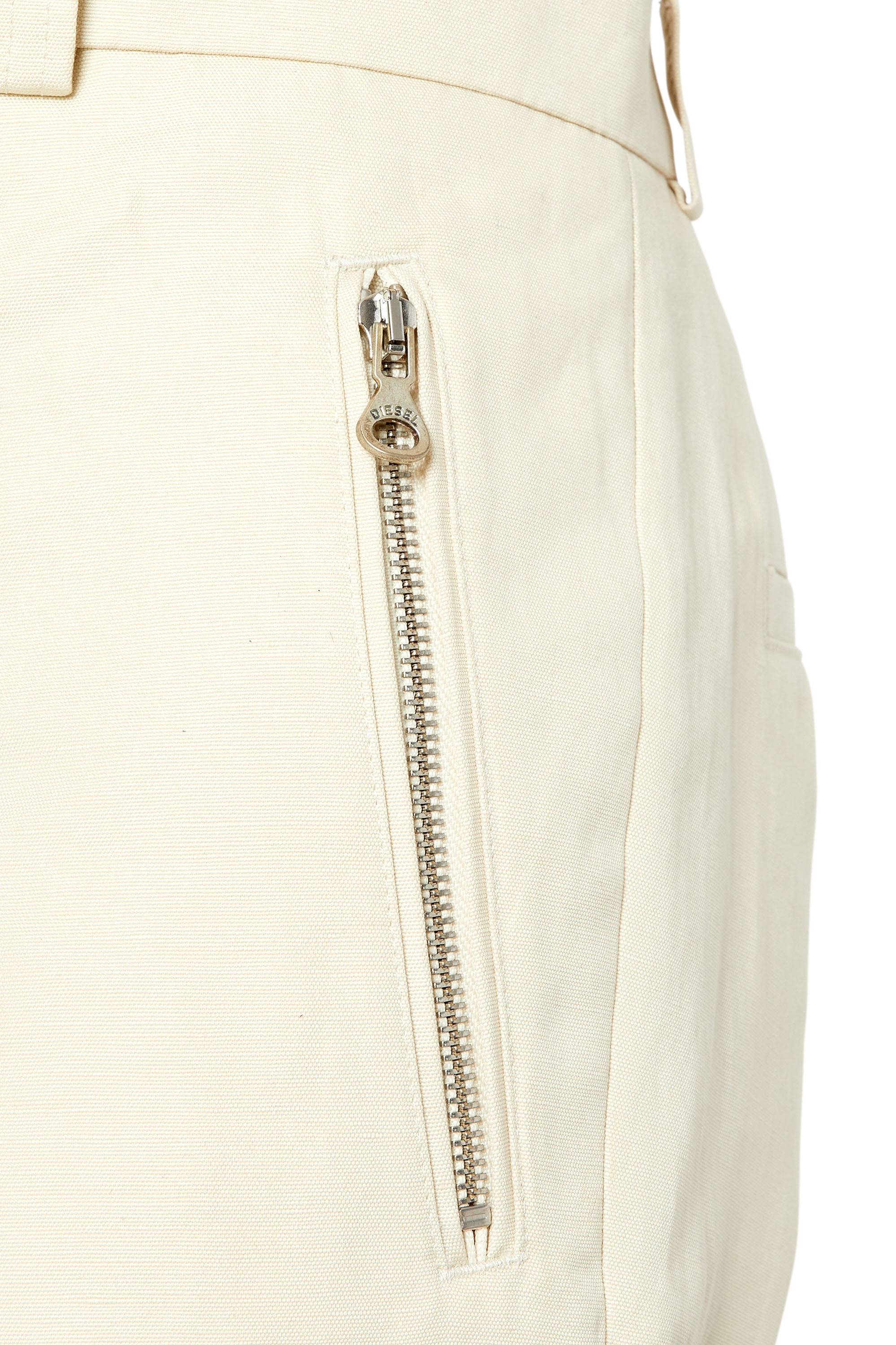 Diesel - P-HANN, Man Cotton-linen trousers with zip pockets in White - Image 4