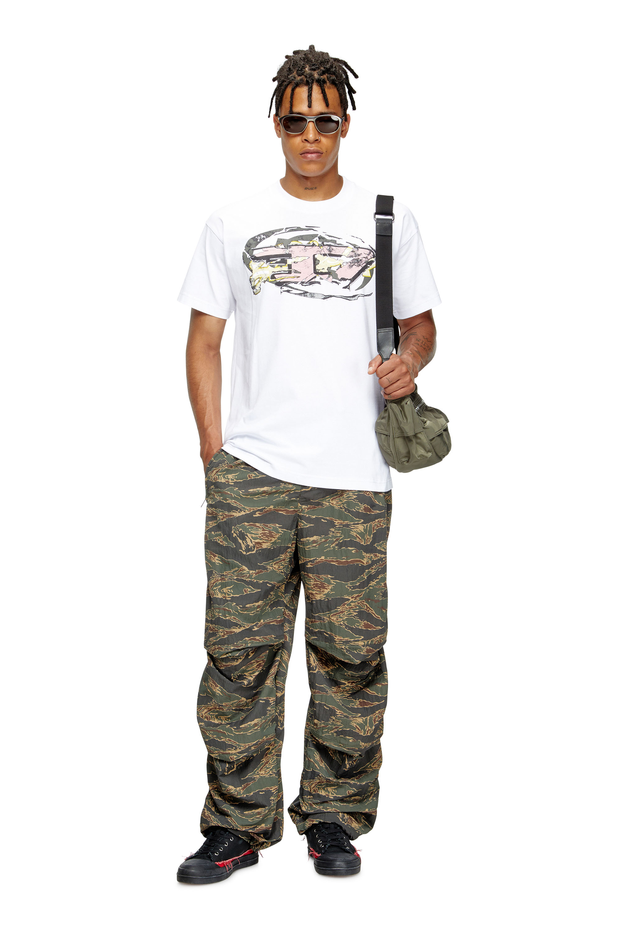 Diesel - T-NORM-T11, Camiseta con logotipo Oval D Hombre in Blanco - 2