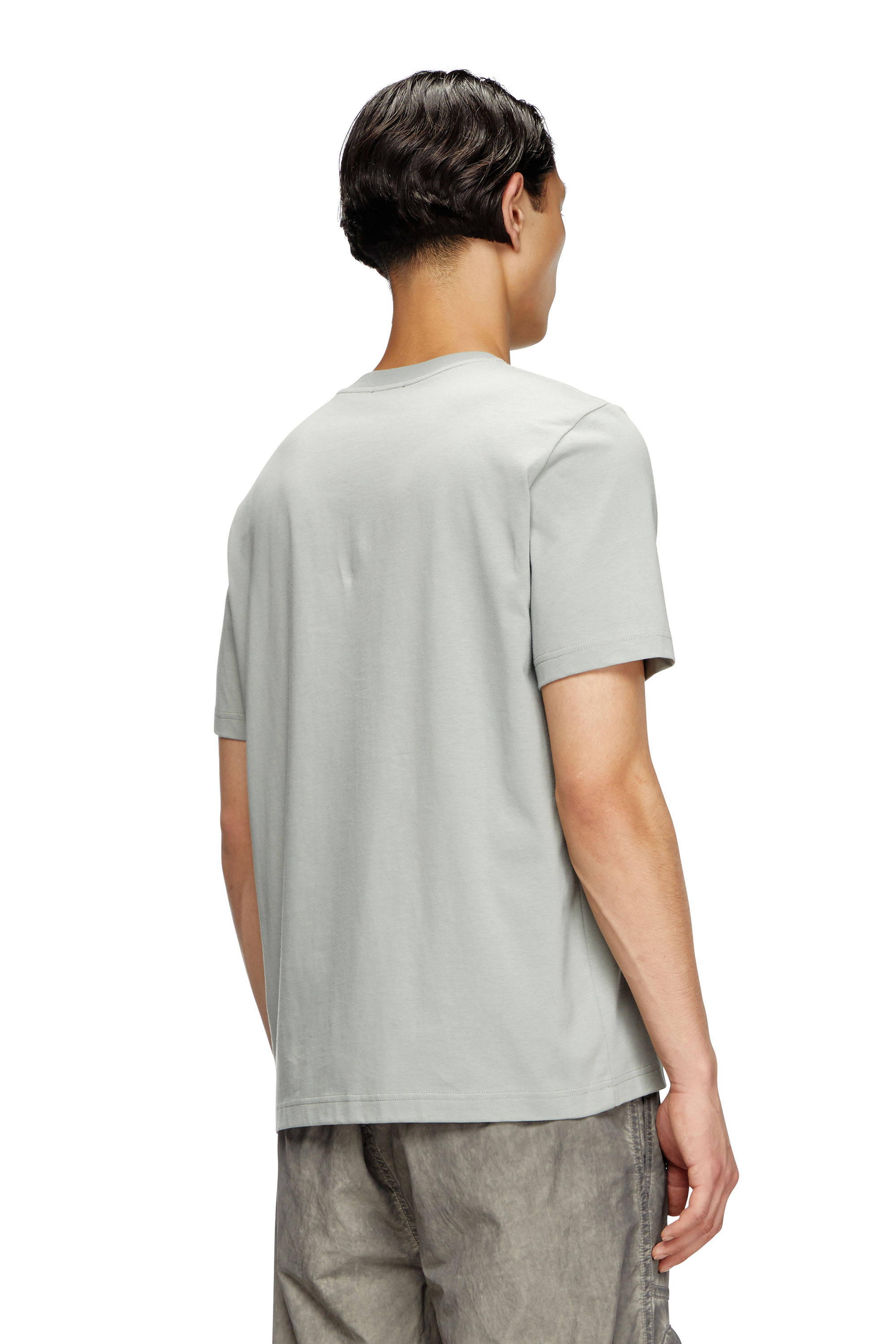 Diesel - T-ADJUST-BIGOVAL, Man's T-shirt with embossed Oval D in Light Grey - 2