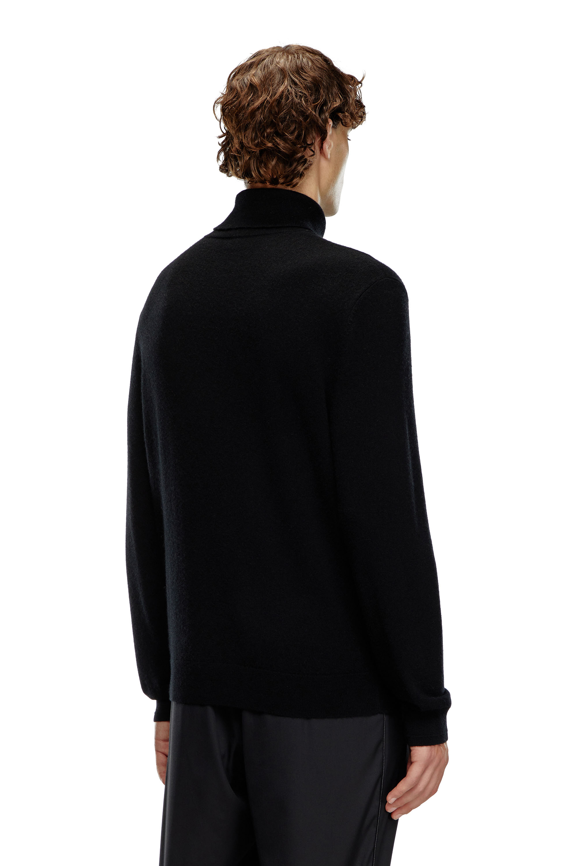 Diesel - K-VIERI-TN, Man's Turtleneck jumper in wool and cashmere in Black - 3