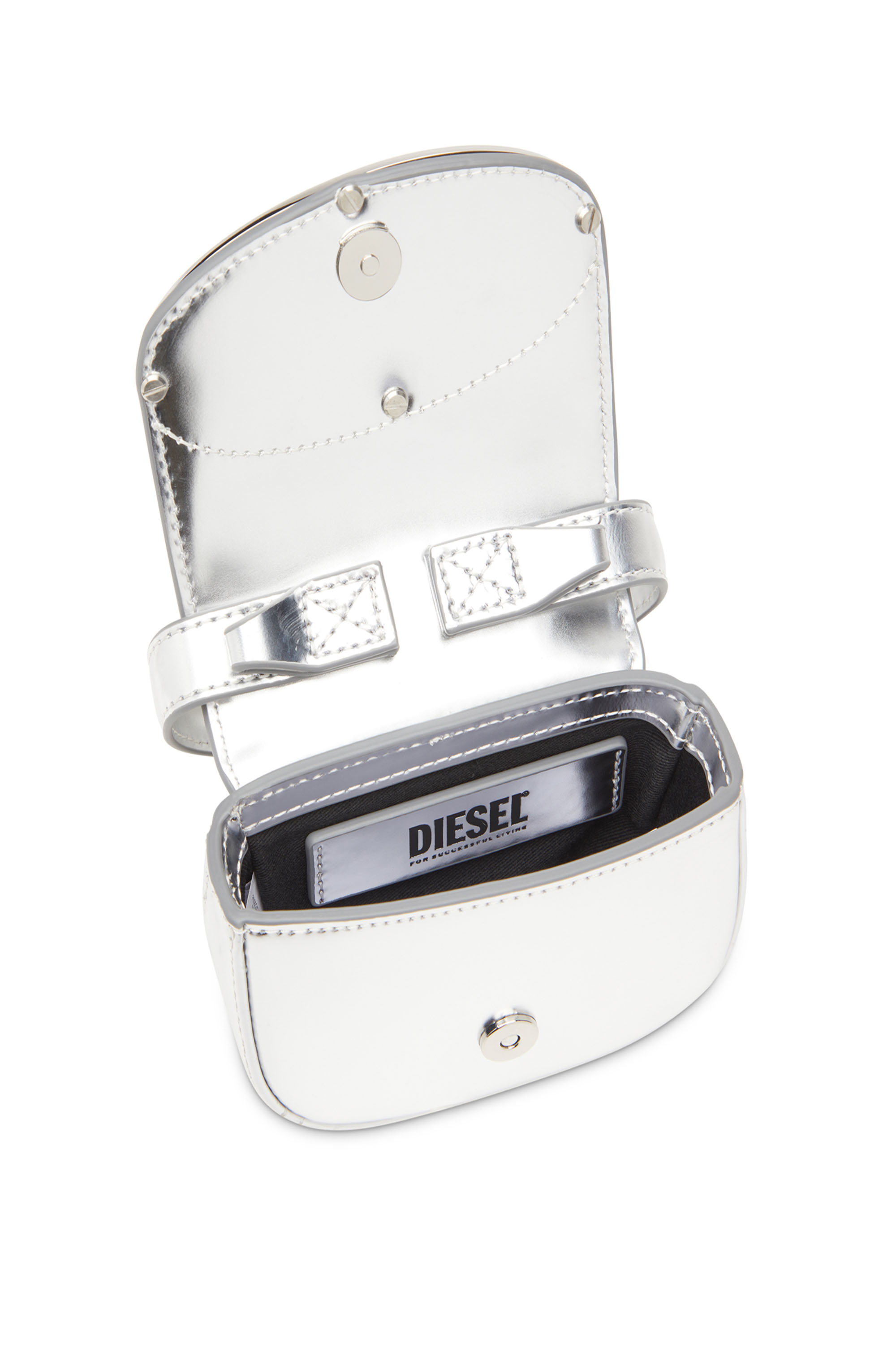 Diesel - 1DR-XS-S, Woman's 1DR-XS-S-Iconic mini bag in mirrored leather in Silver - 4