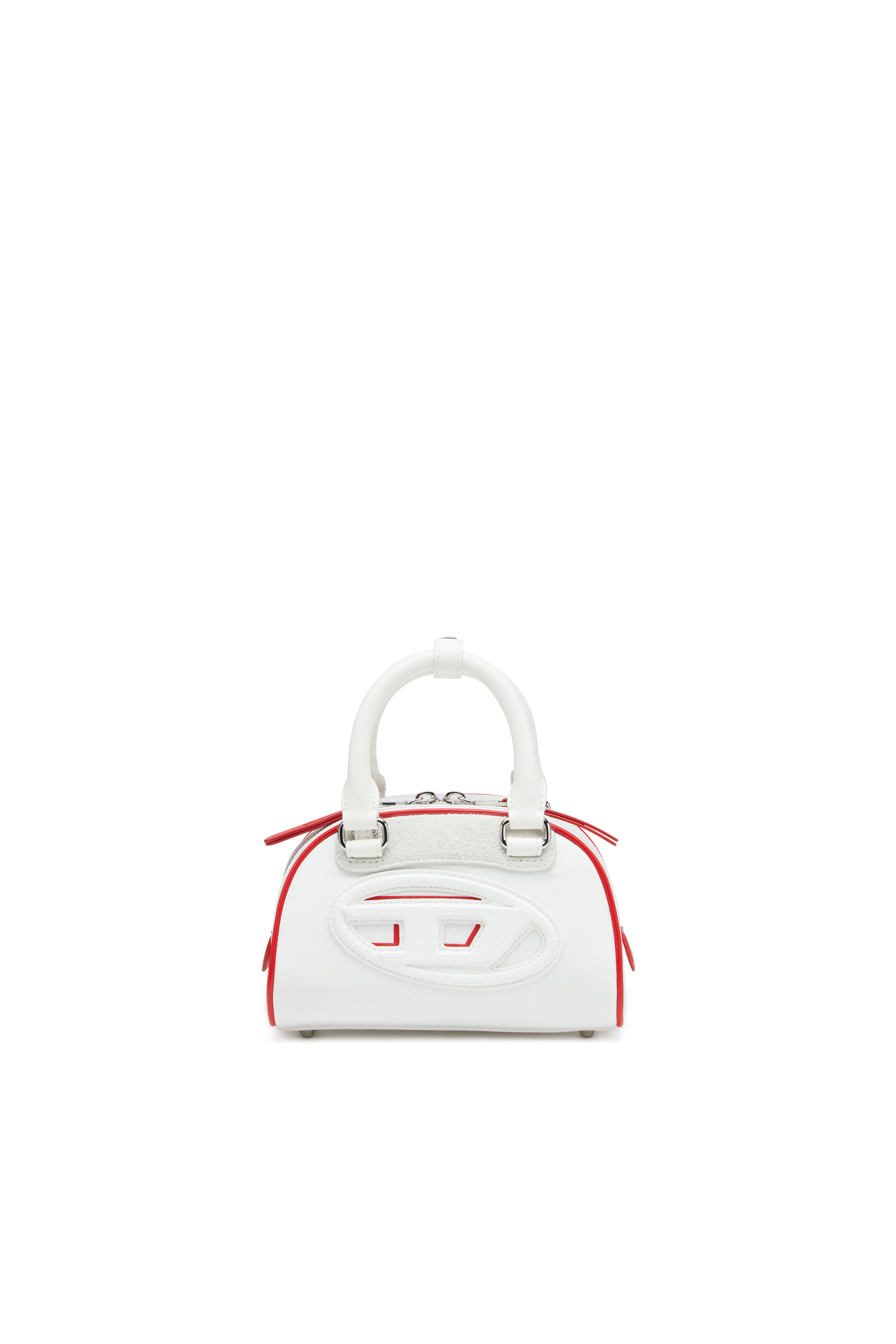 Diesel - 1DR DOME CROSSBODY, Woman's Colour-block mini bowling bag in White - 1