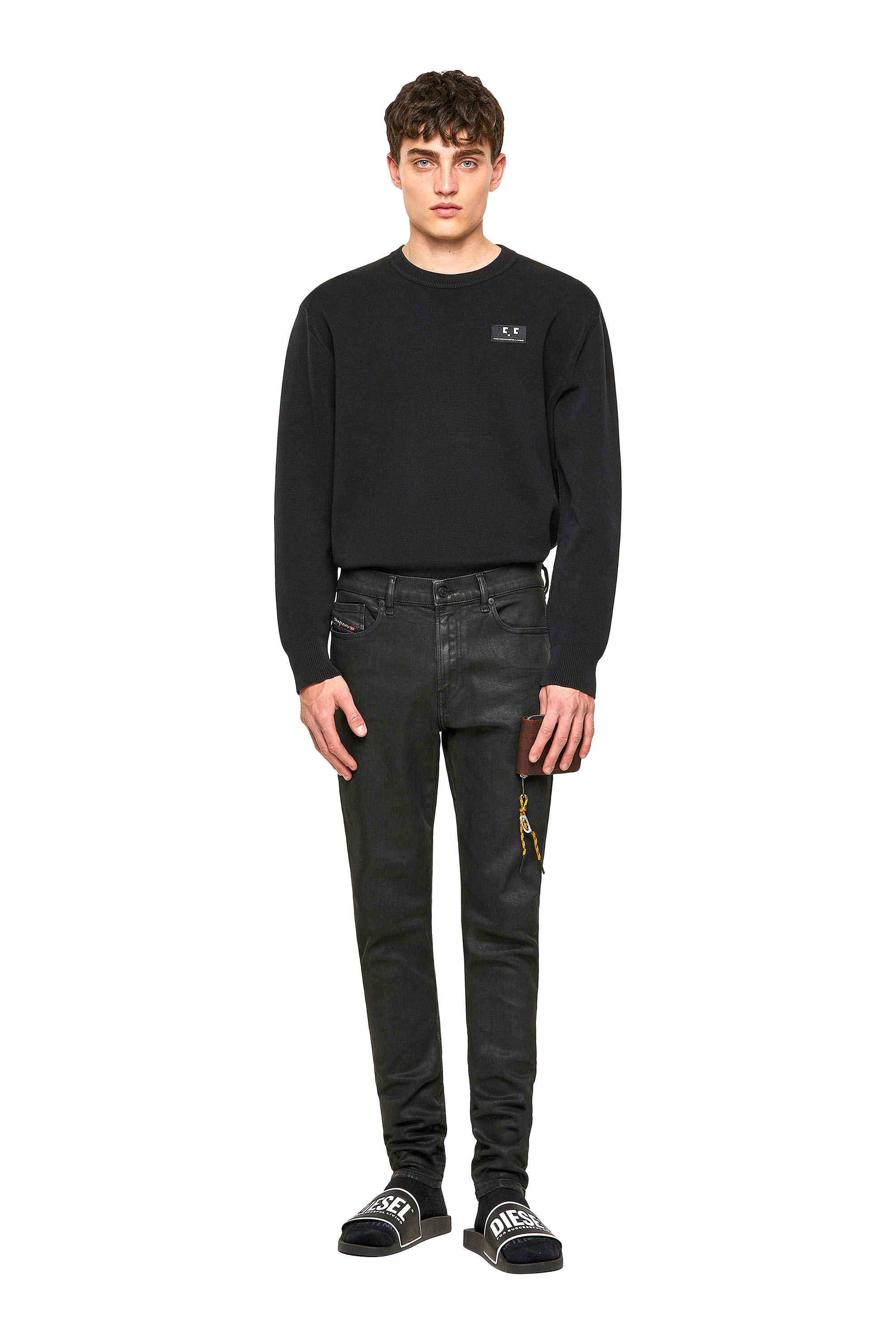 Diesel - D-Amny 009ID Skinny Jeans, Negro/Gris oscuro - Image 1