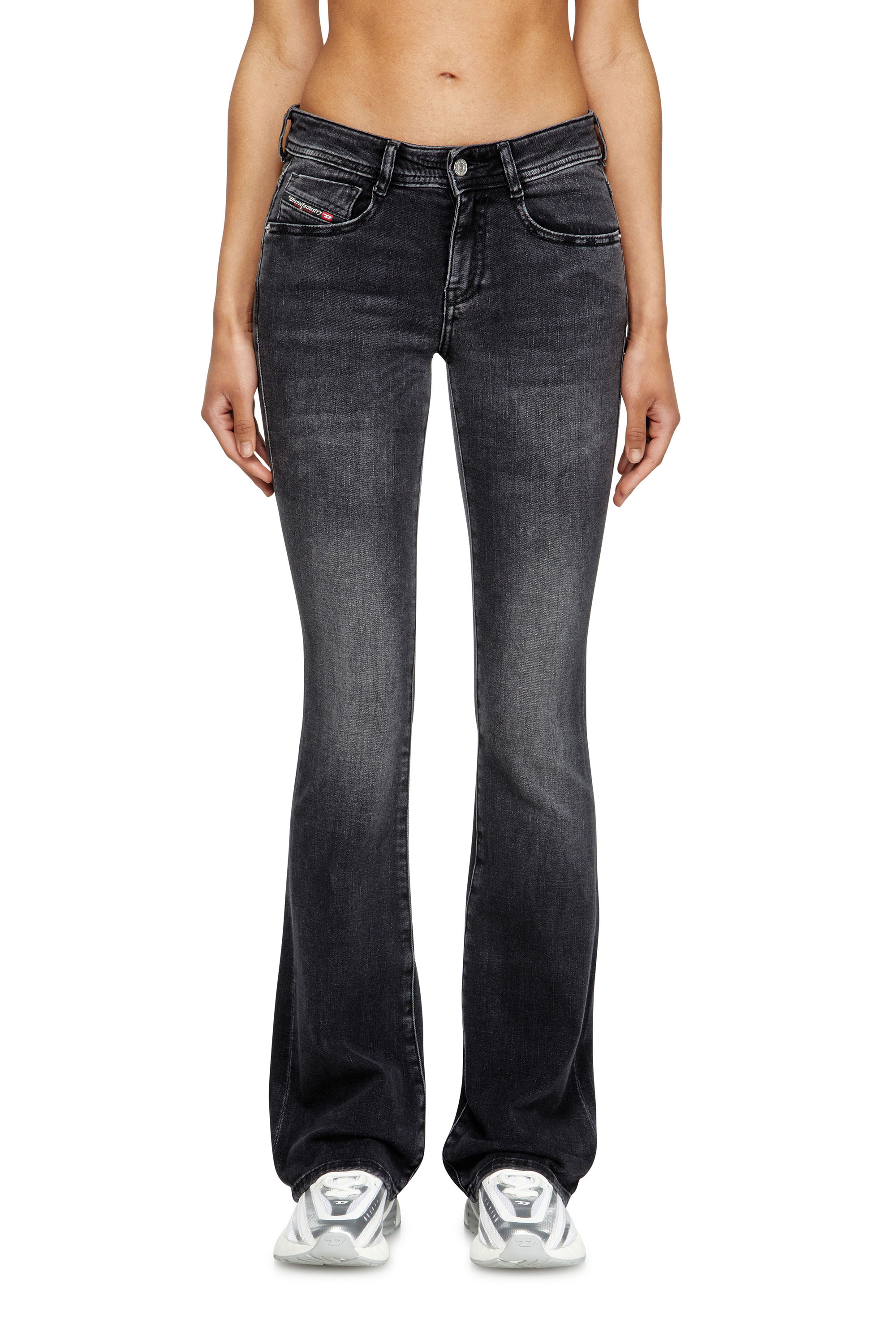 Diesel - Bootcut Jeans 1969 D-Ebbey 0DBDN Mujer, Negro/Gris oscuro - 2