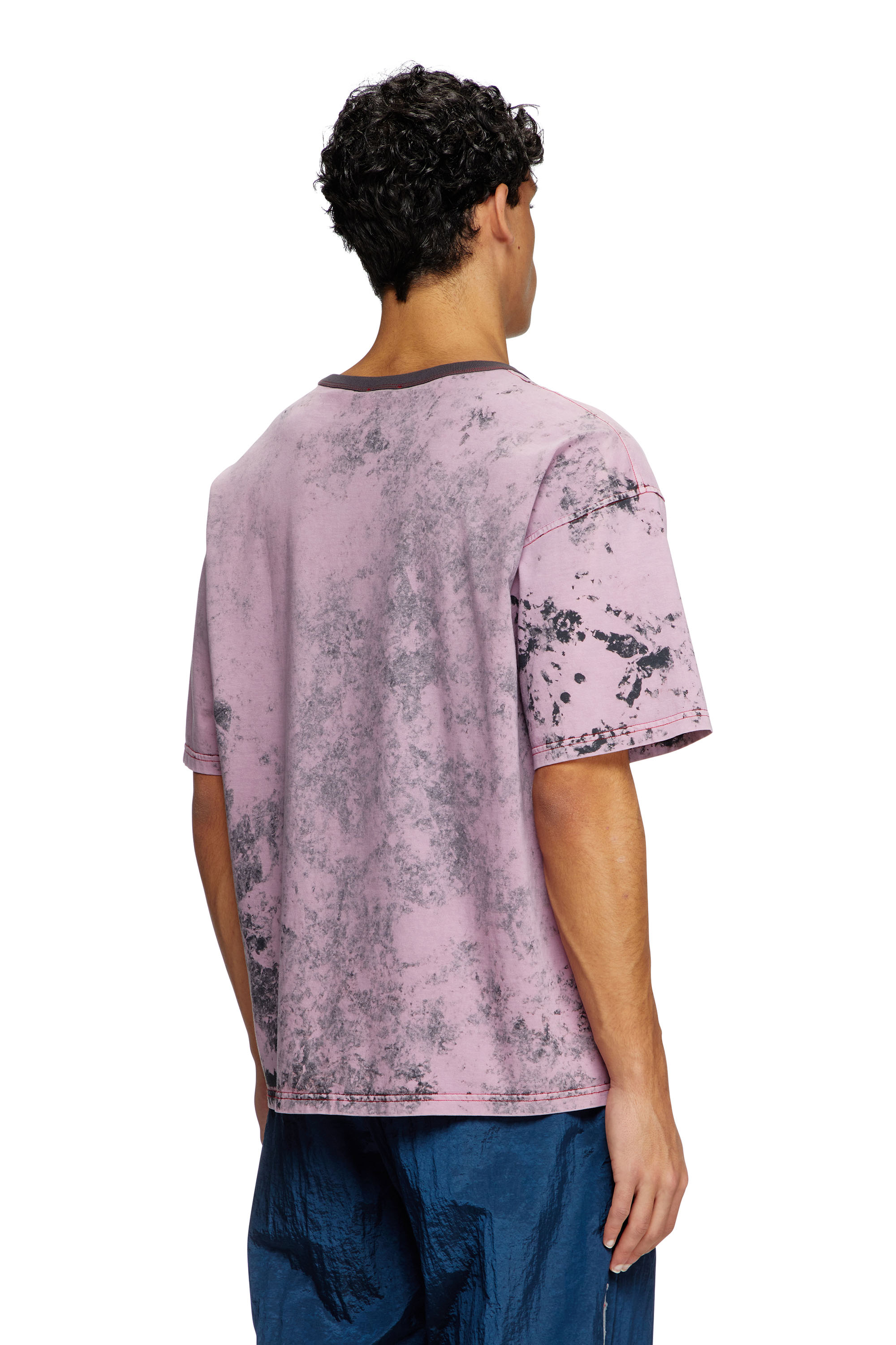 Diesel - T-BOXT-R9, Man's T-shirt with Diesel Core logo in Pink - 4