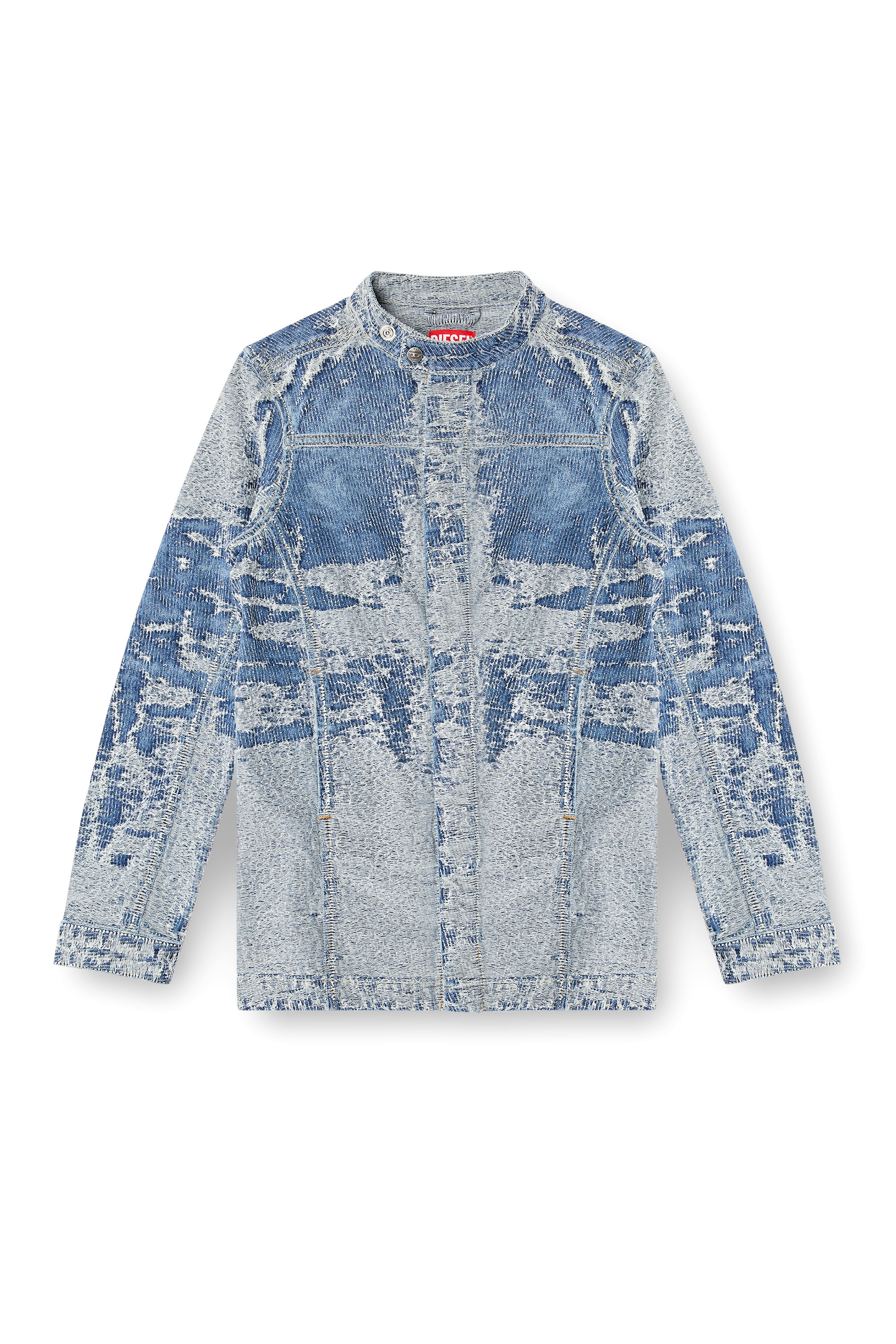 Diesel - DE-MOR-S1, Chaqueta de denim en jacquard desgastado Mujer in Azul marino - 5