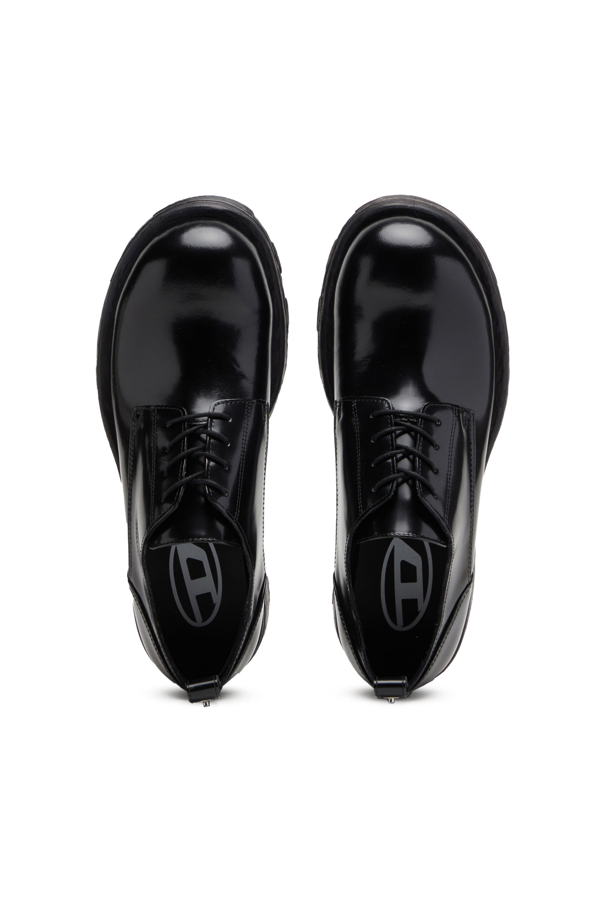 Diesel - D-HAMMER SH, Hombre D-Hammer SH - Calzado con cordones de piel brillante in Negro - Image 5