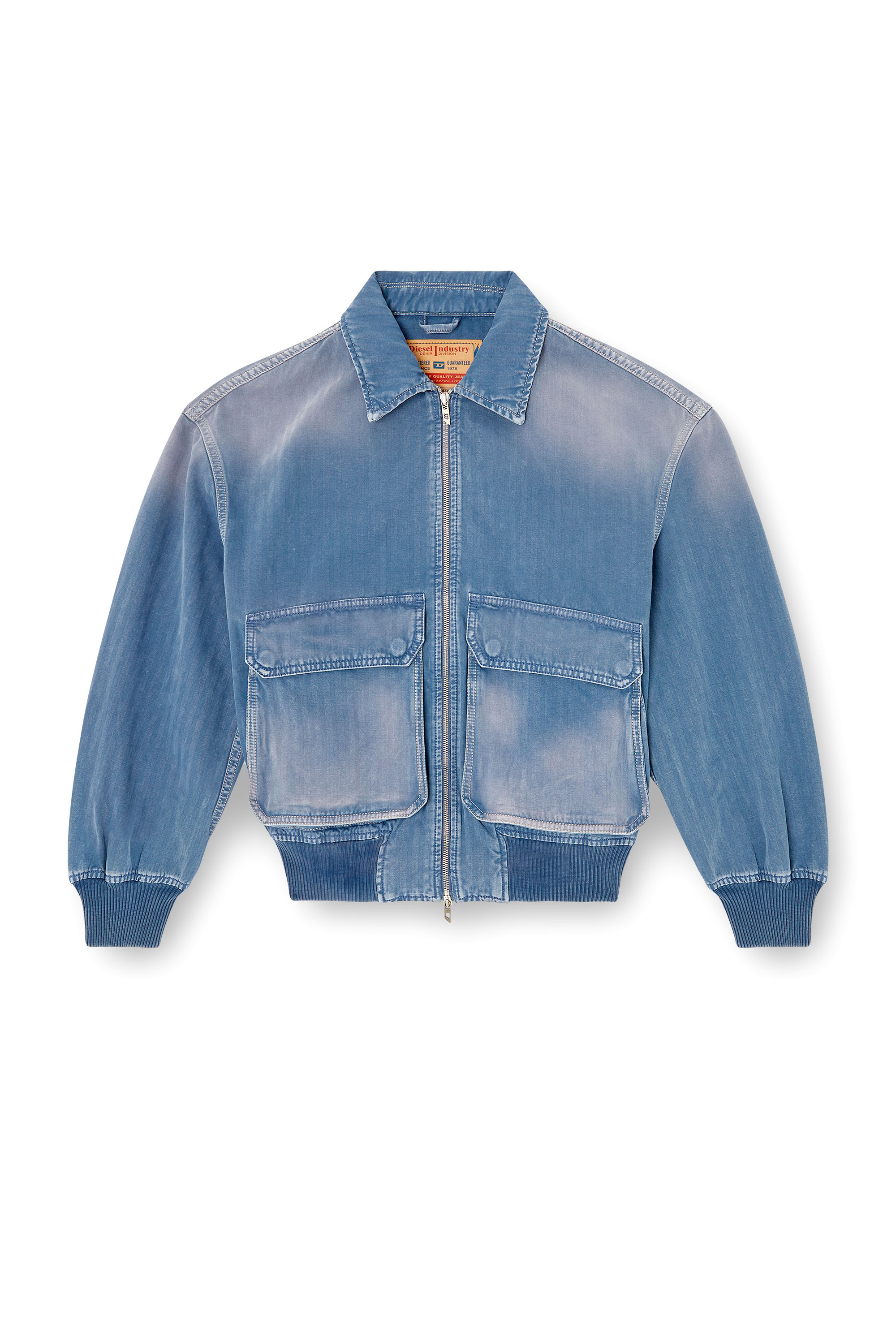 Diesel - D-KURZ, Chaqueta en denim de espiga coloreada Unisex in Azul marino - 3