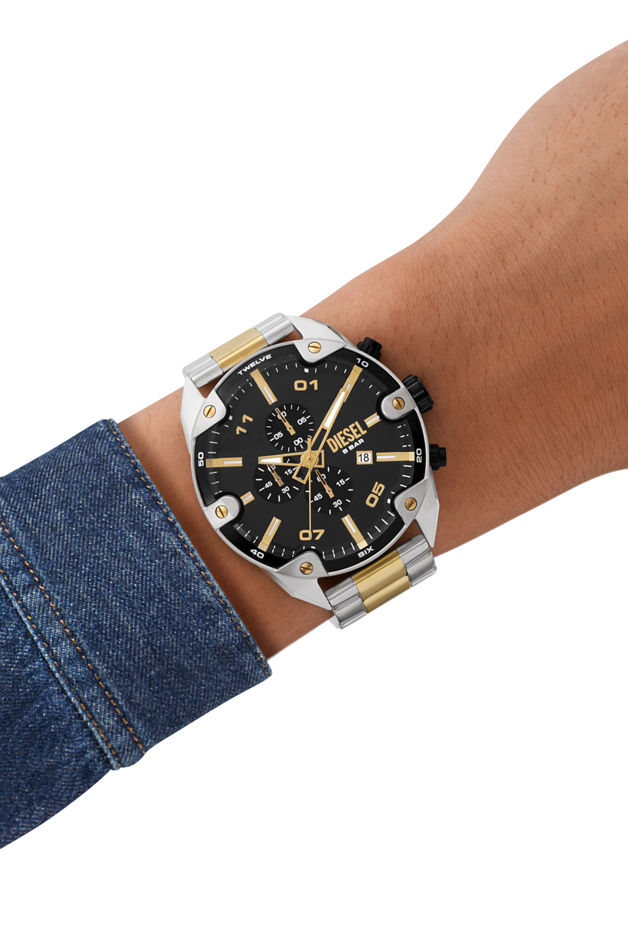 Diesel - DZ4627, Reloj Spiked de acero inoxidable Hombre in Plateado - 4