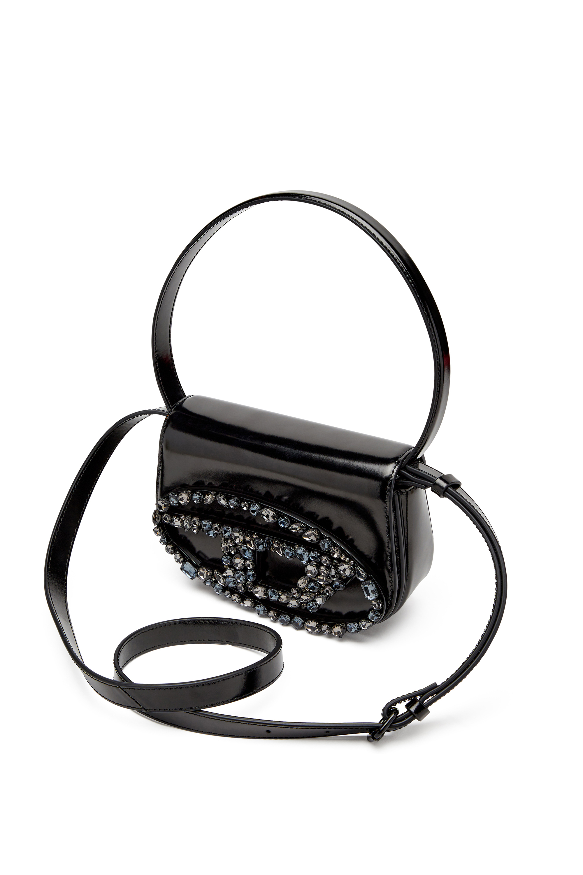 Diesel - 1DR, Woman's Iconic shoulder bag in mirror leather in Black - 6