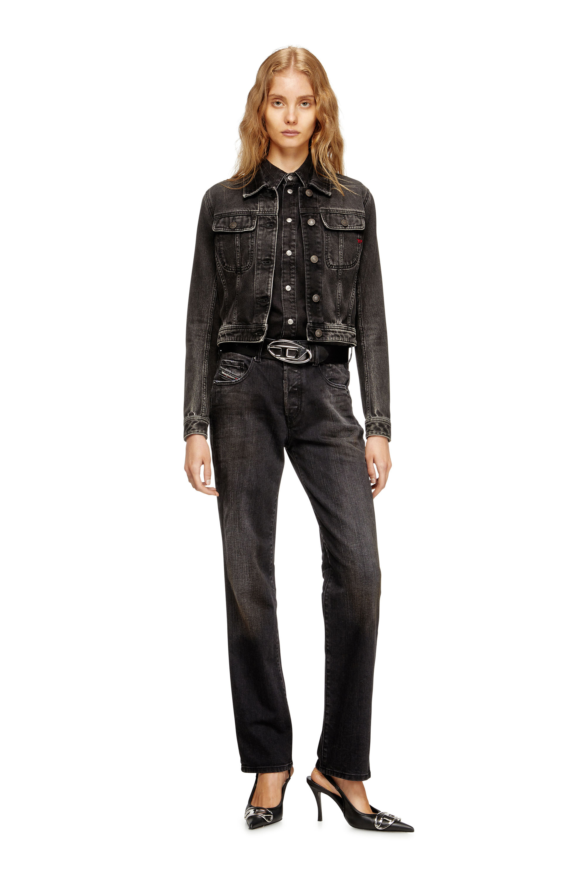 Diesel - Regular Jeans 1989 D-Mine 09M75 Mujer, Negro/Gris oscuro - 2