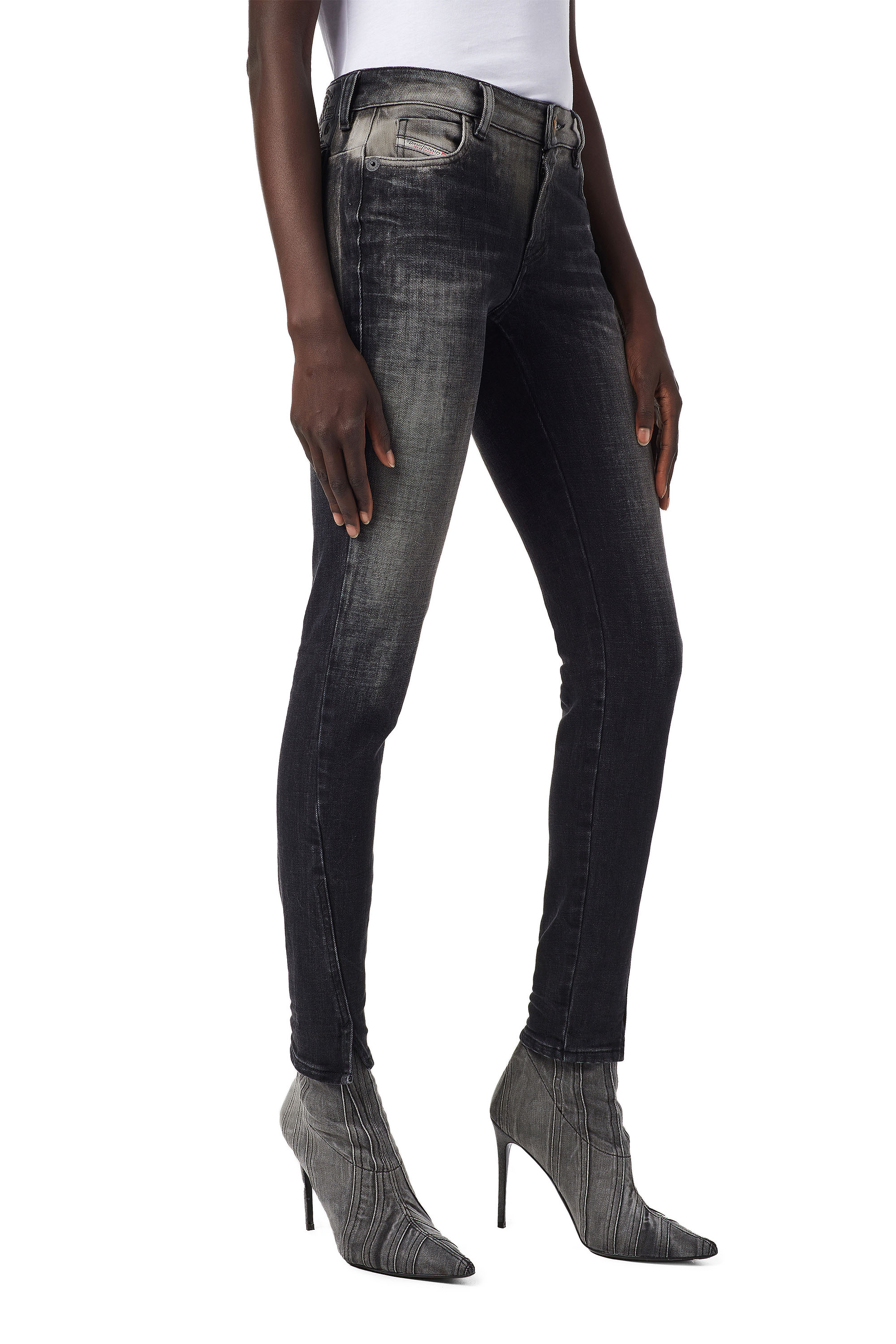 Diesel - D-Jevel 09B18 Slim Jeans, Negro/Gris oscuro - Image 4